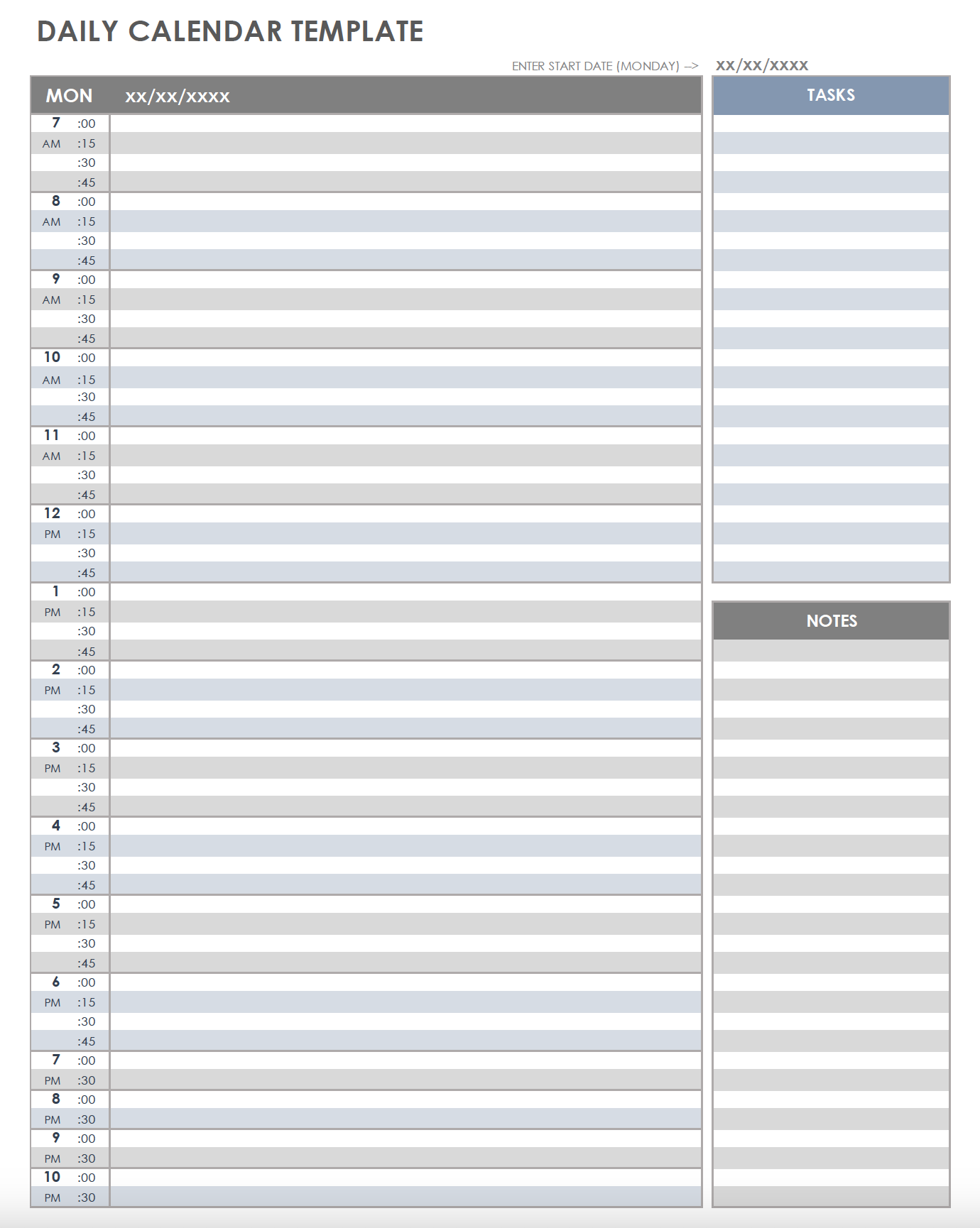 Free Blank Printable Calendar Templates