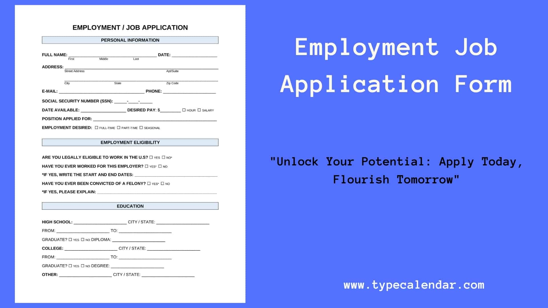 Free Printable Employment Job Application Form Templates PDF Free Printable Employment Job Application Form Templates PDF