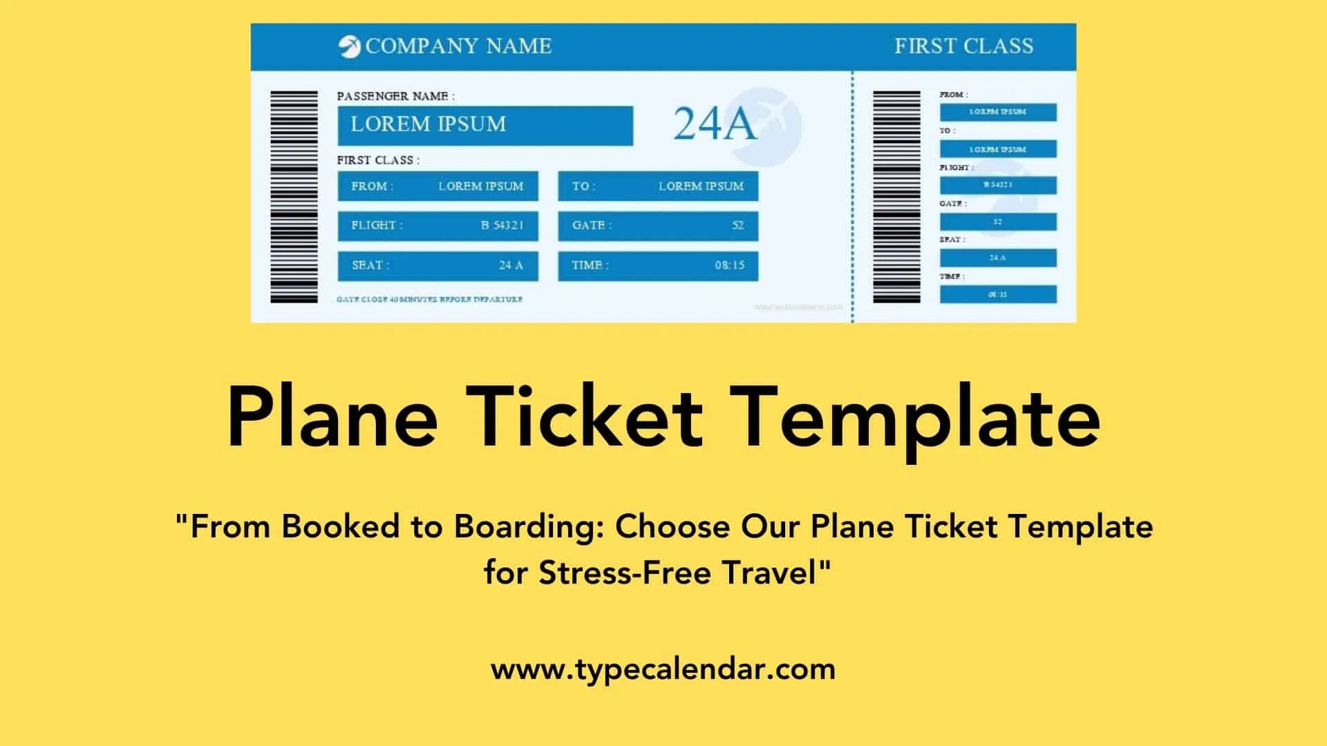 Free Printable Airline Ticket Template Pdf