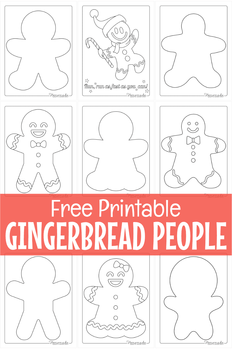 Free Printable Gingerbread Man Face Template