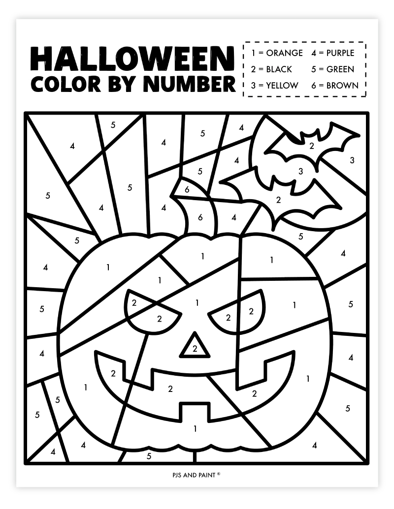 Halloween Color By Number Free Printables