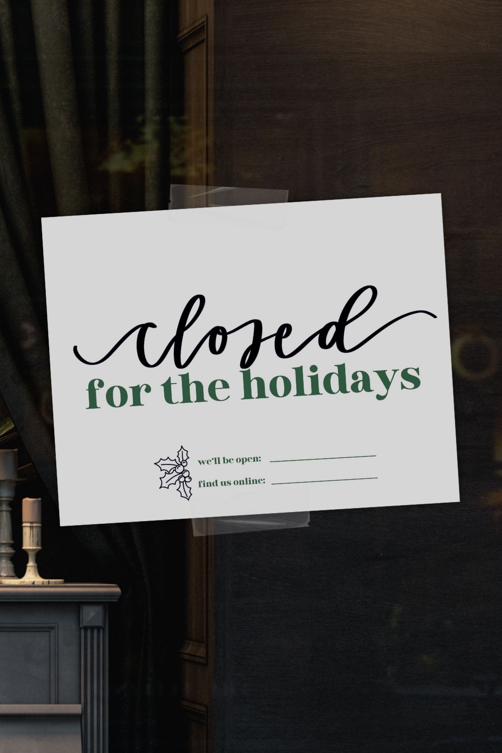 Free Printable Closed Forholiday Sign Template