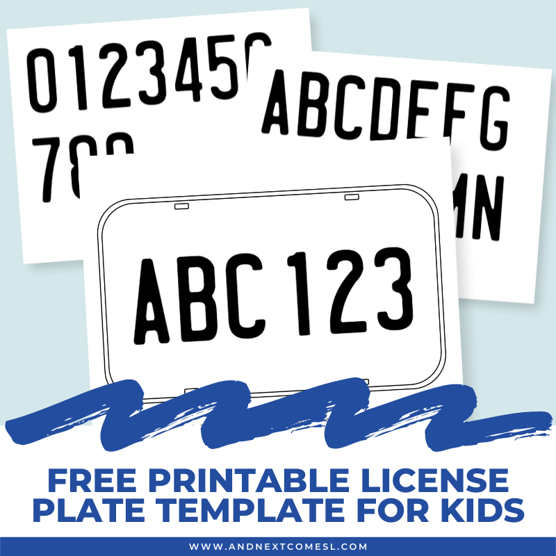 Printable License Plate Template Free