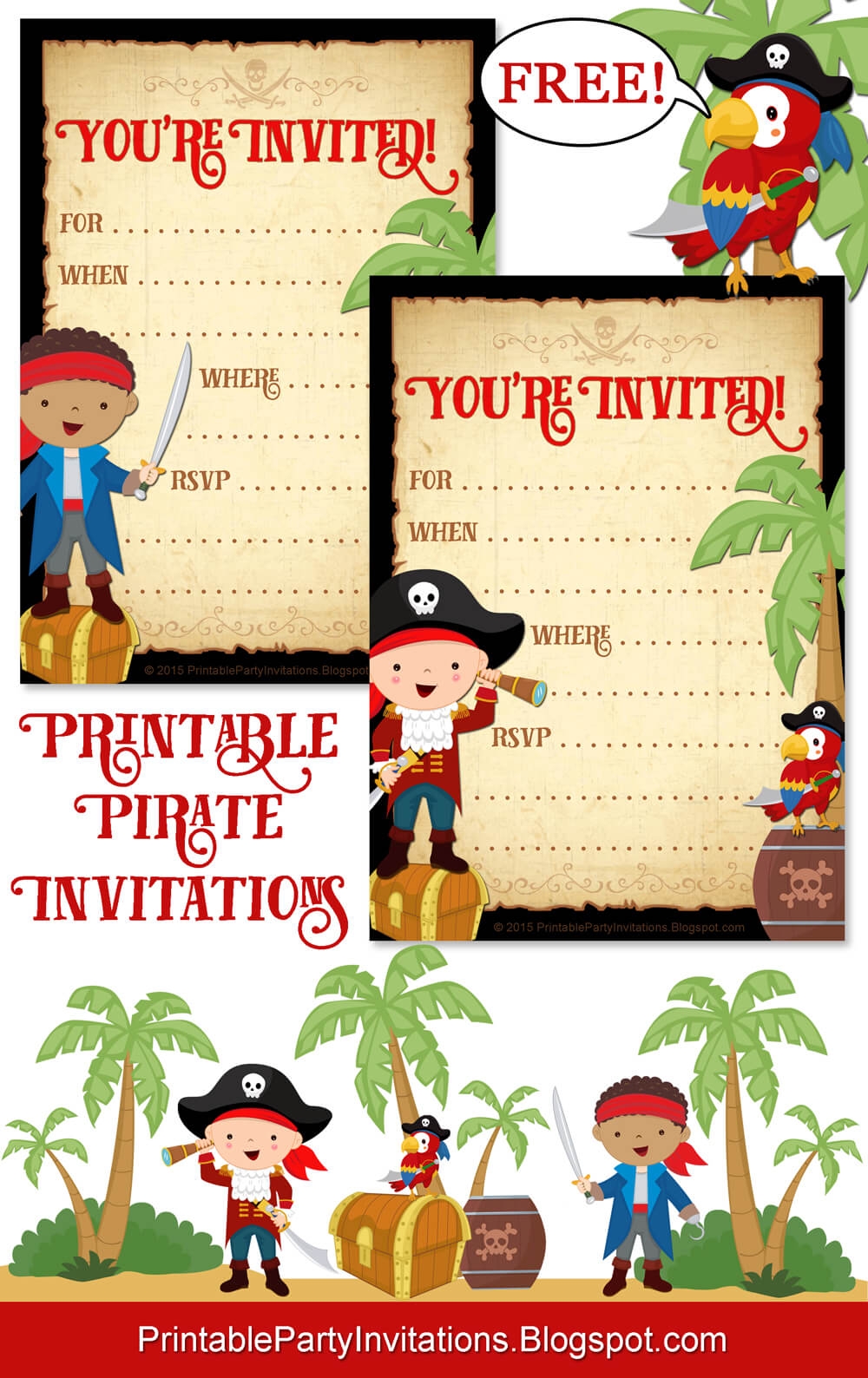 Free Printable Party Invitations Free Printable Pirate Invite Template