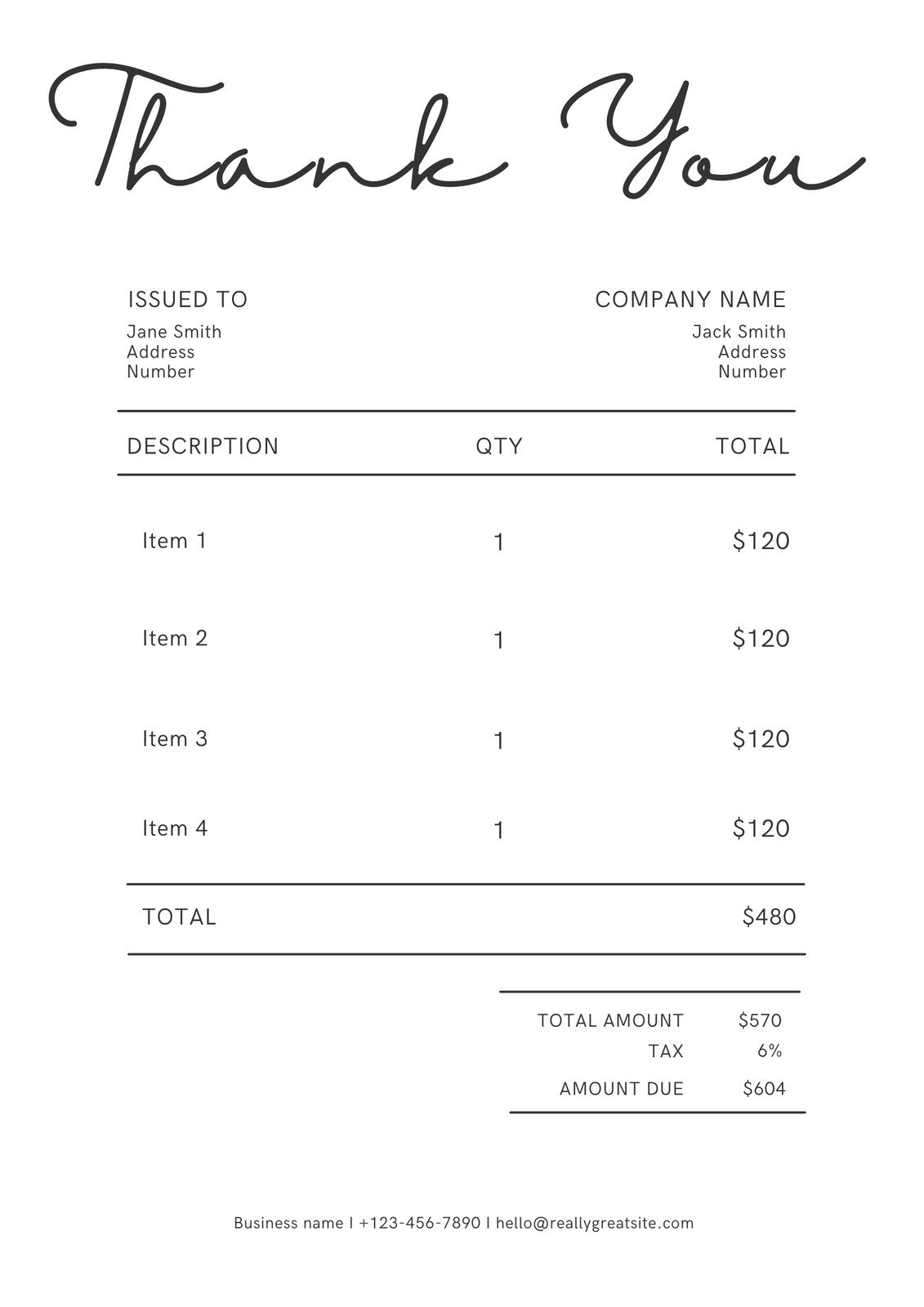 Free Printable Template Invoice