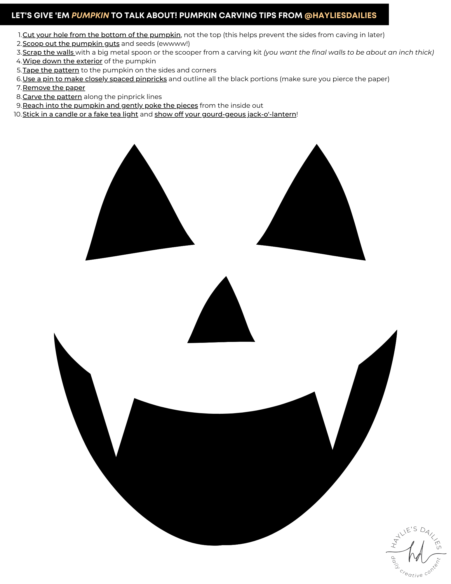 Free Pumpkin Carving Printable Templates