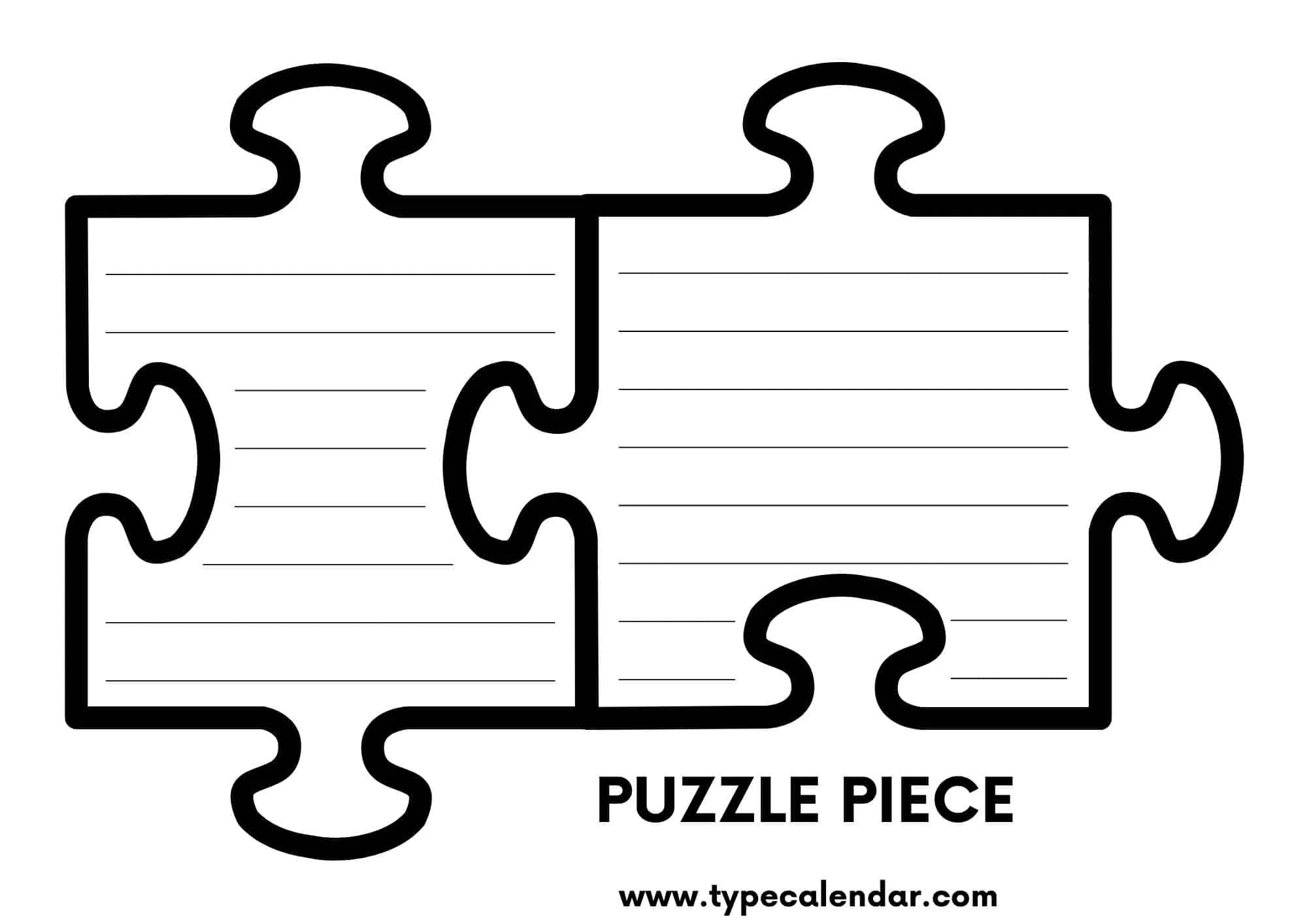 Free Printable Large Puzzle Piece Template