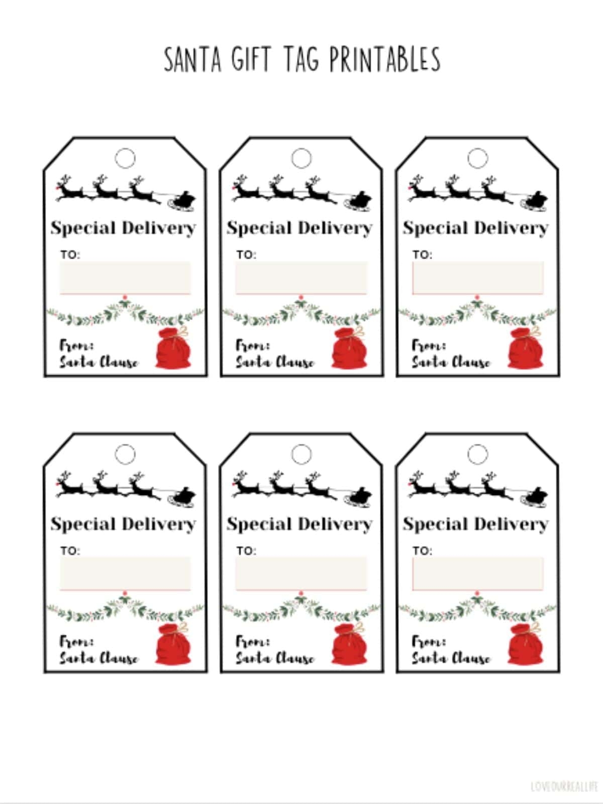 Free Blank Christmas Tag Printables