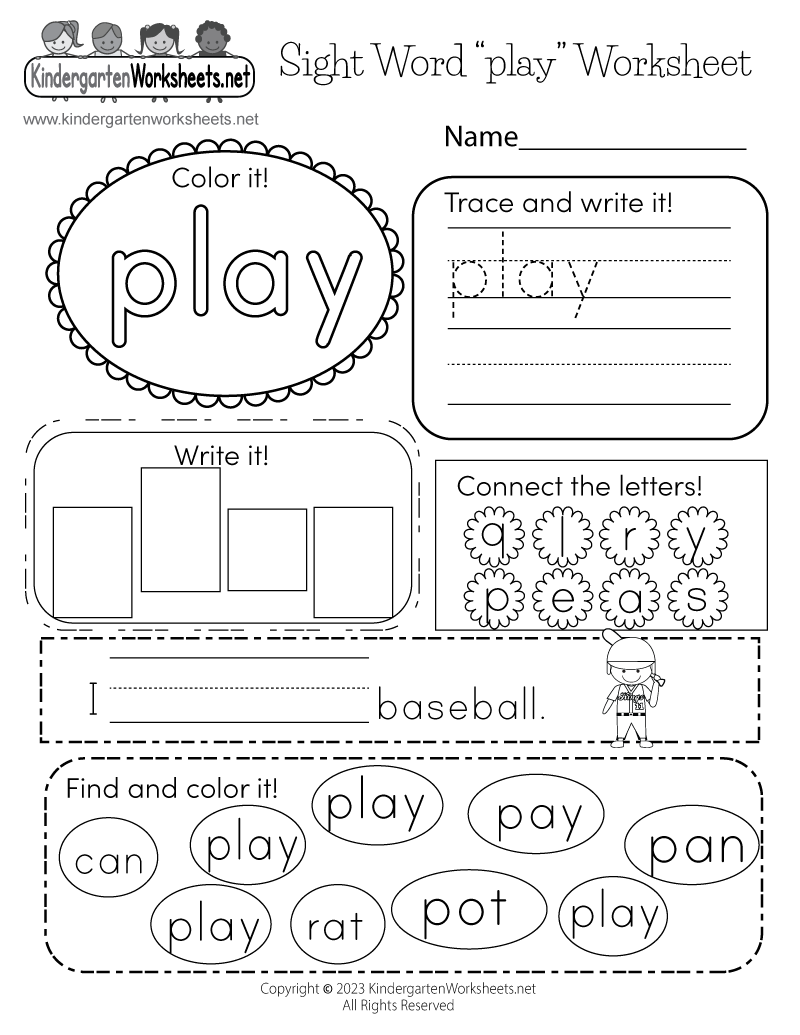 Free Printable Sight Word Worksheets