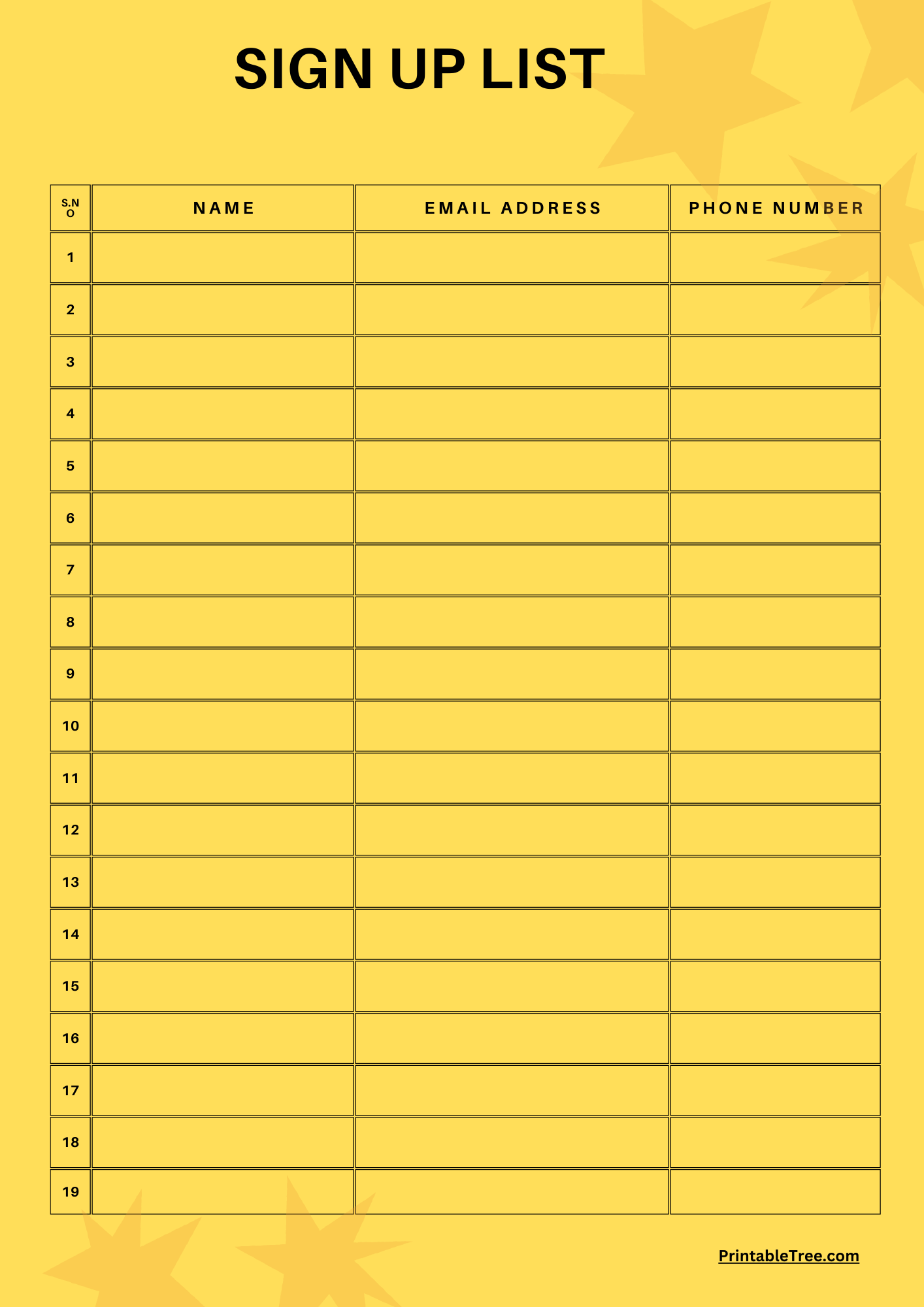 Free Printable Sign In Sheet Template