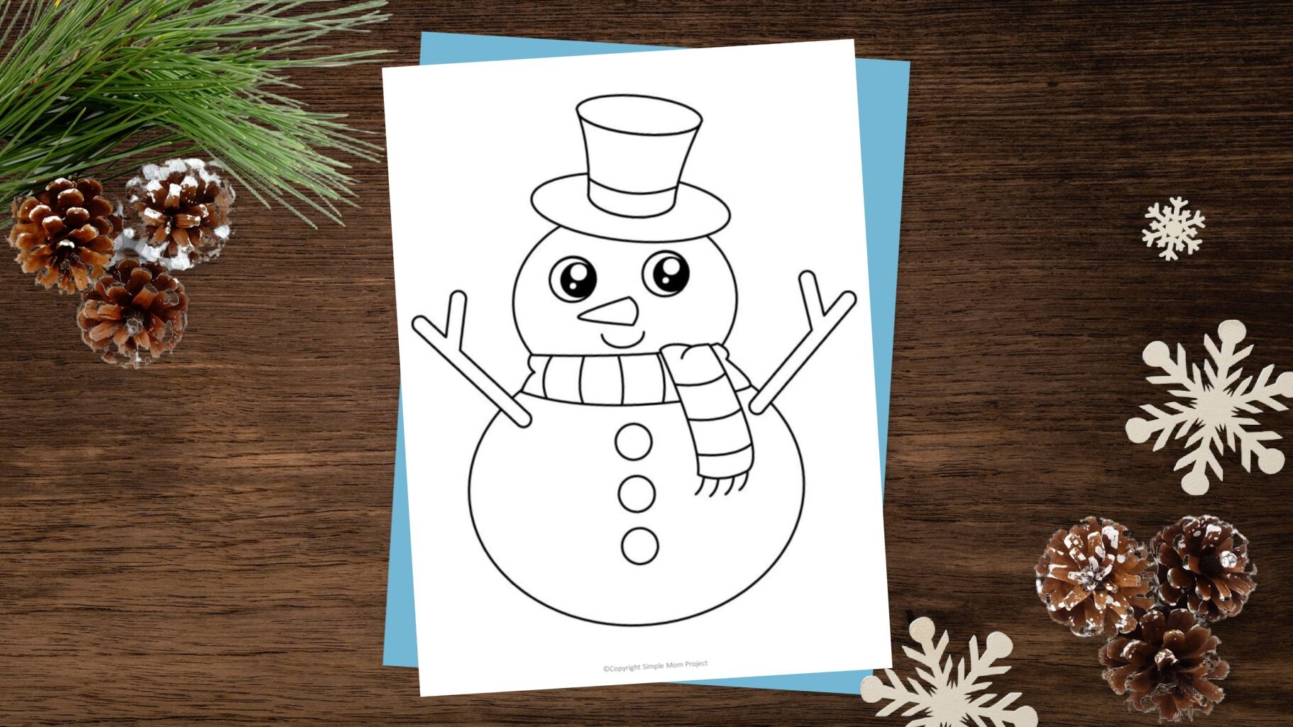 Geometric Snowman Minieco Free Printable Template