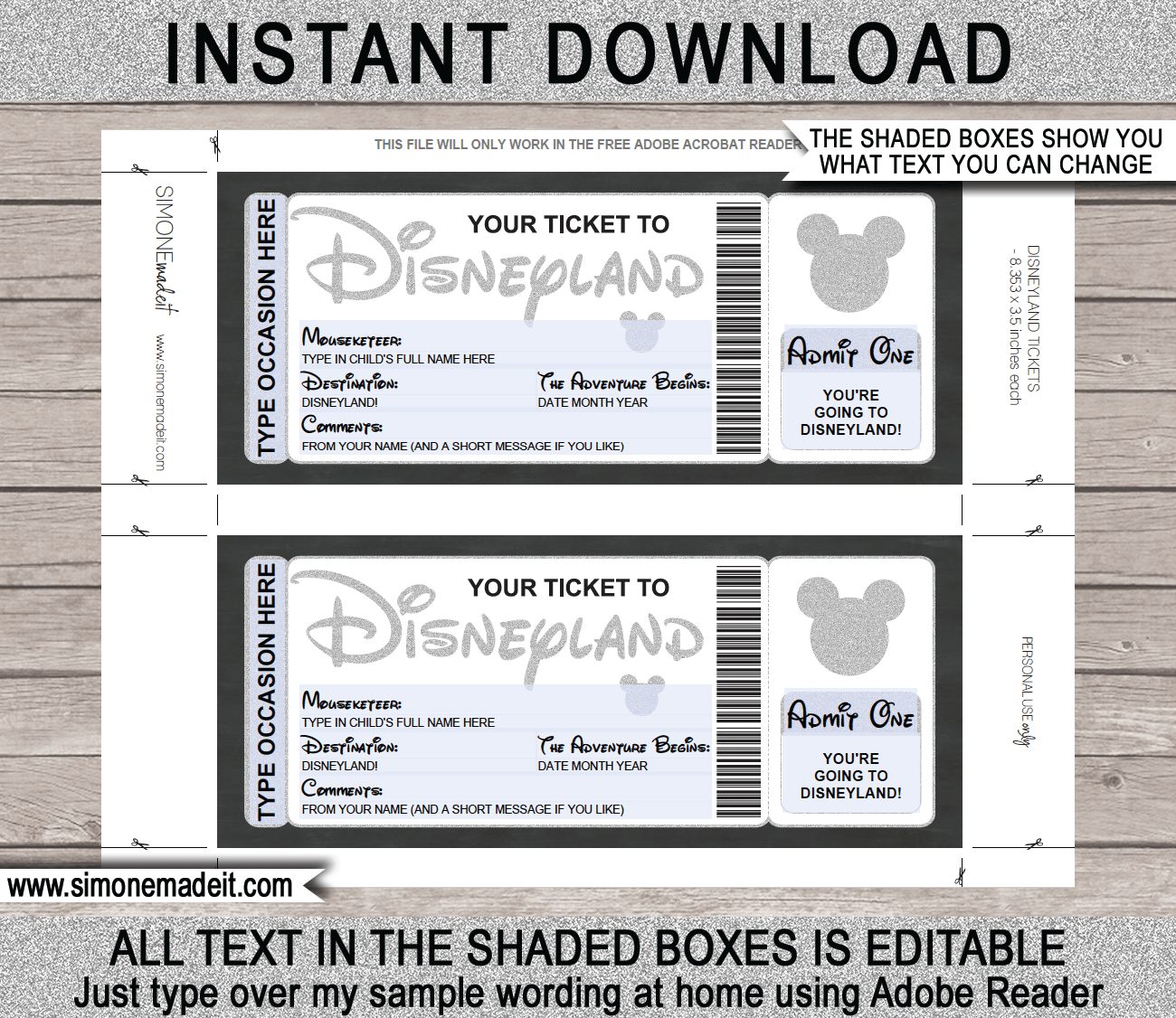 Free Printable Surprise Disney Tickets Worksheets Library
