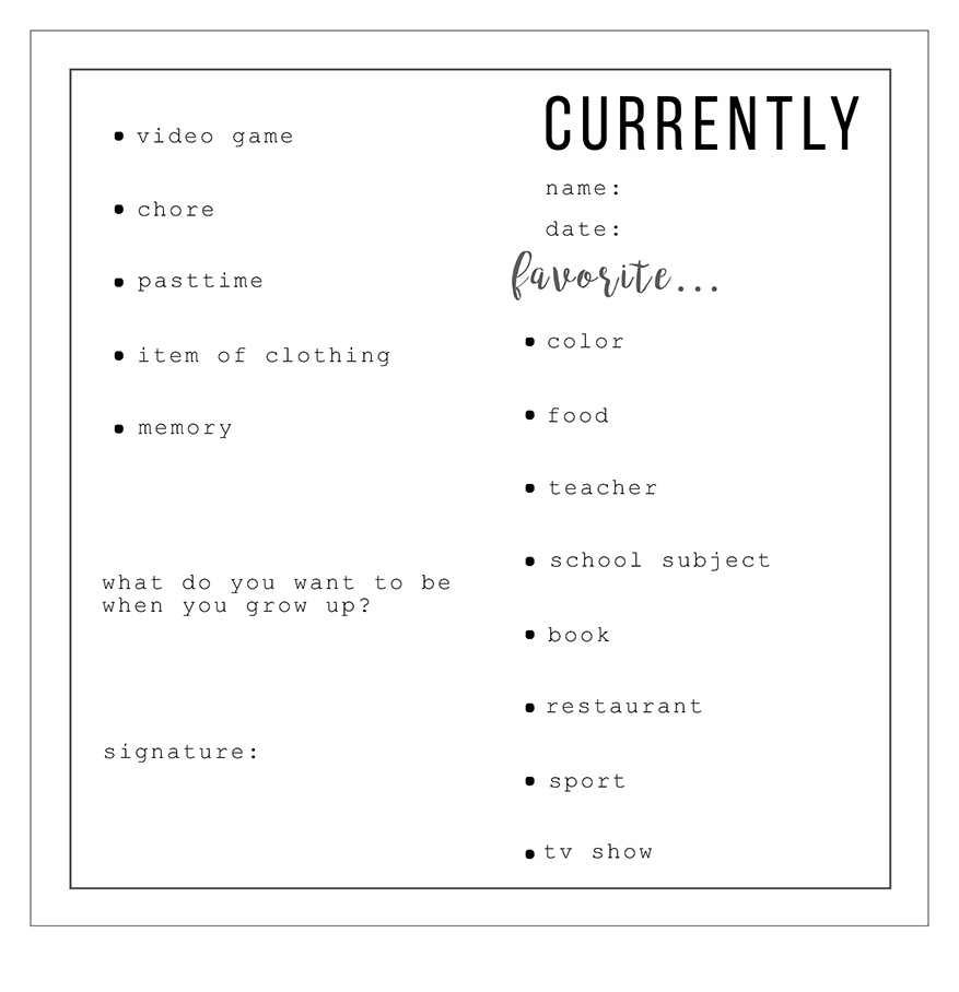 Printout Free Printable Time Capsule Template