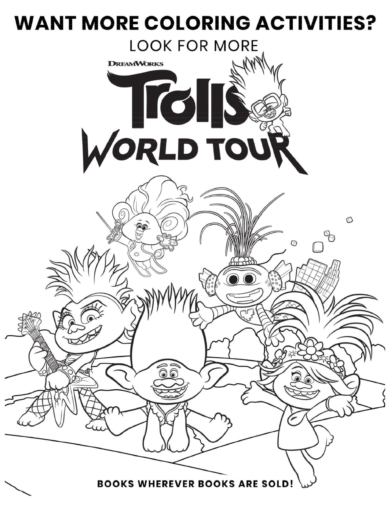 Trolls Free Printable Coloring Pages