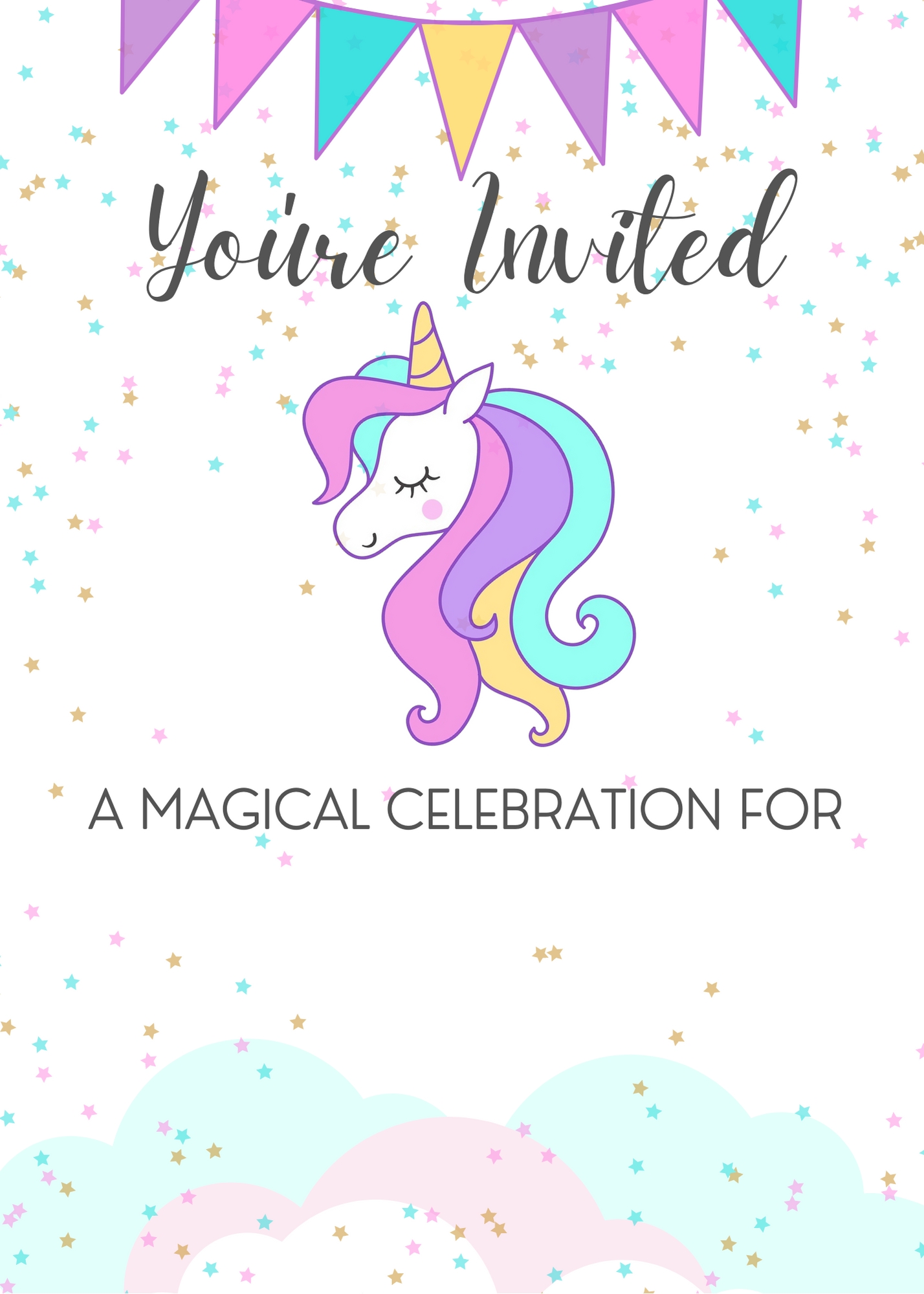 Free Printable Unicorn Party Invitations Template Birthday Party Worksheets Library