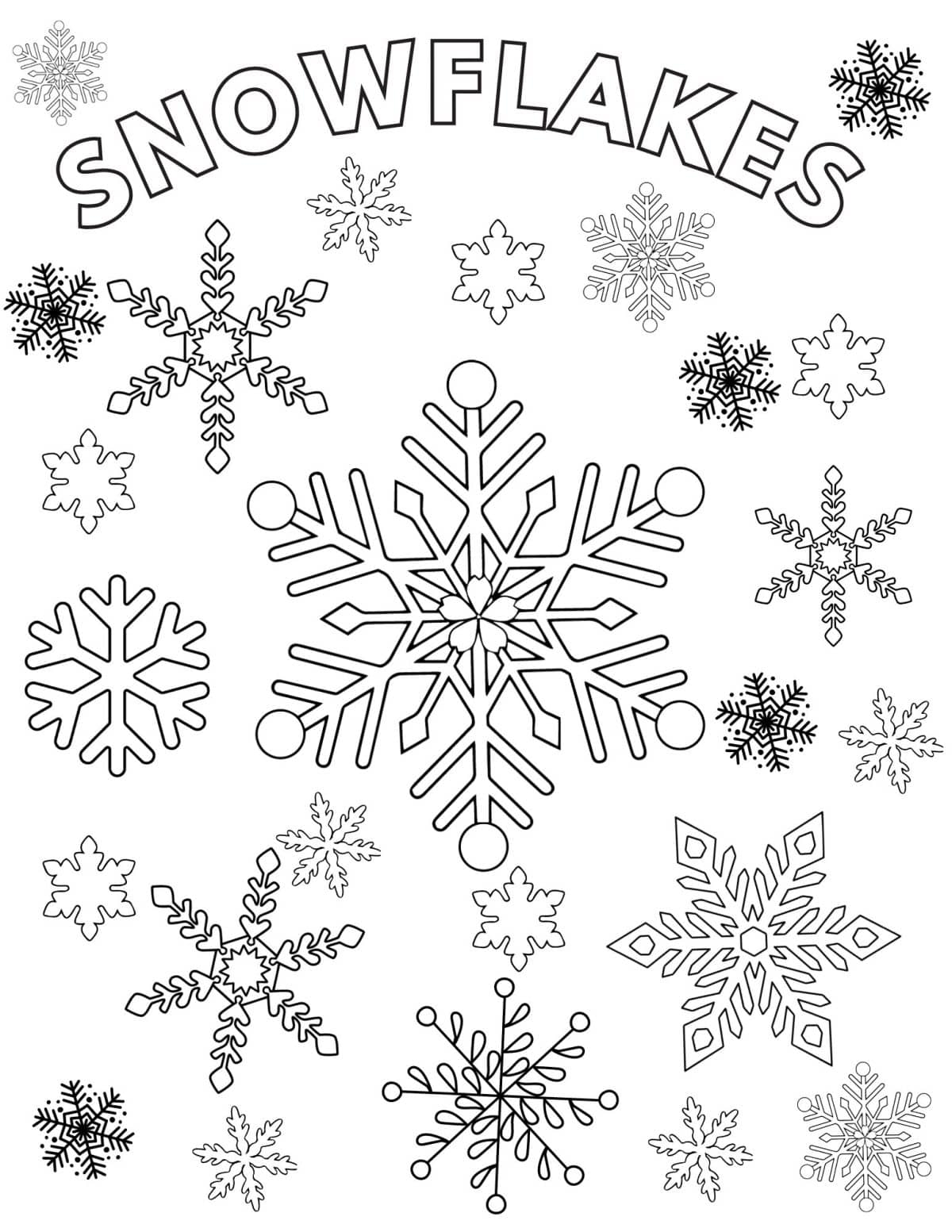 Free Printable Snowflakes Coloring Pages