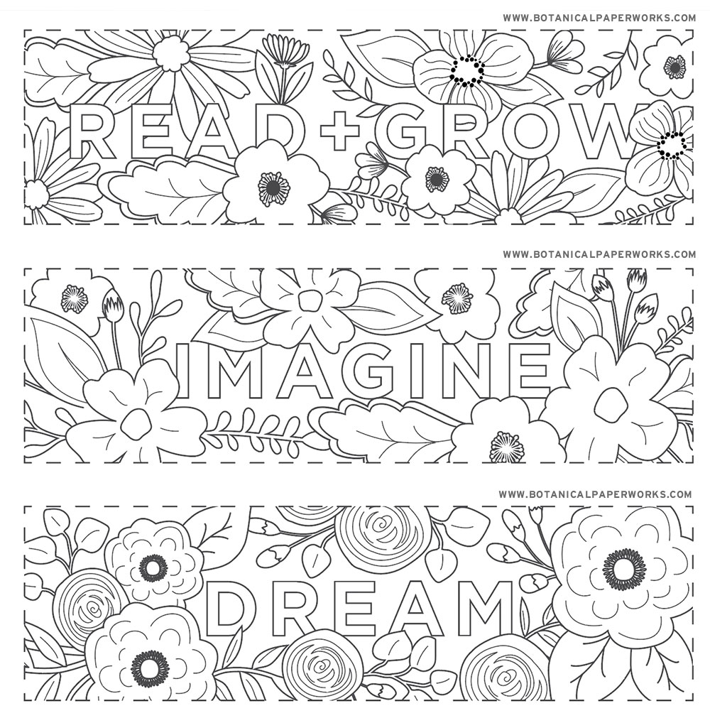 Free Printable Bookmarks To Color Pdf