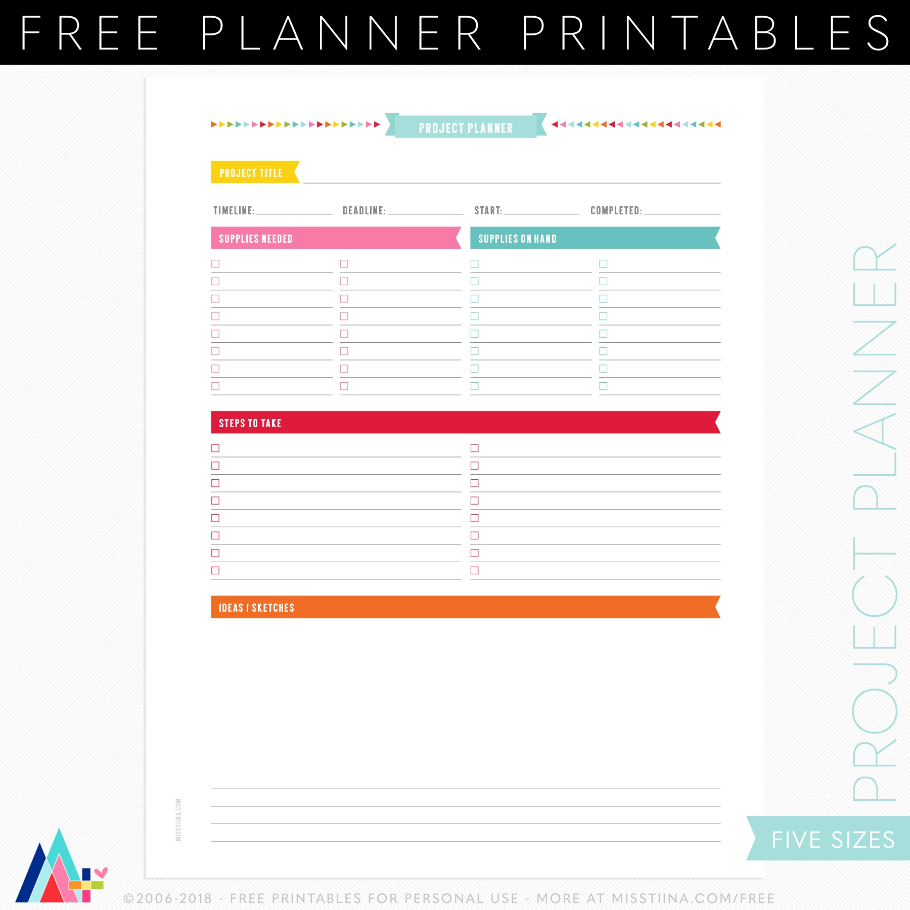 Free Printable Project Planner Template