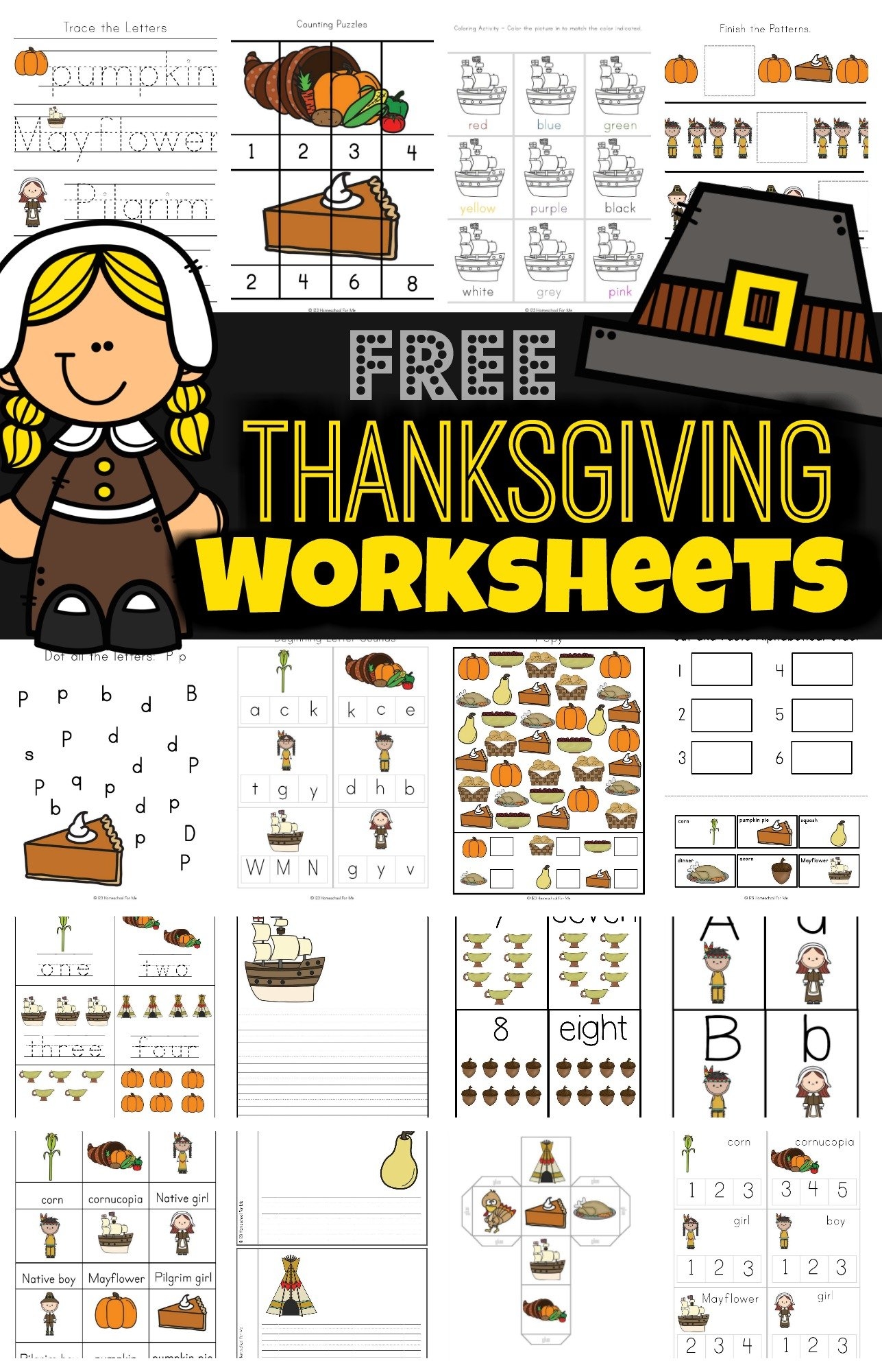 Free Printable Worksheets For Thanksgivin