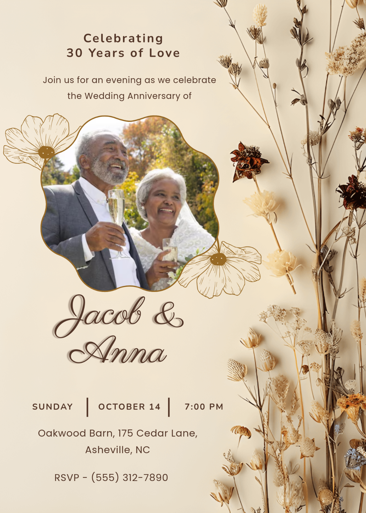 Free Wedding Anniversary Invitation Templates Editable And Printable