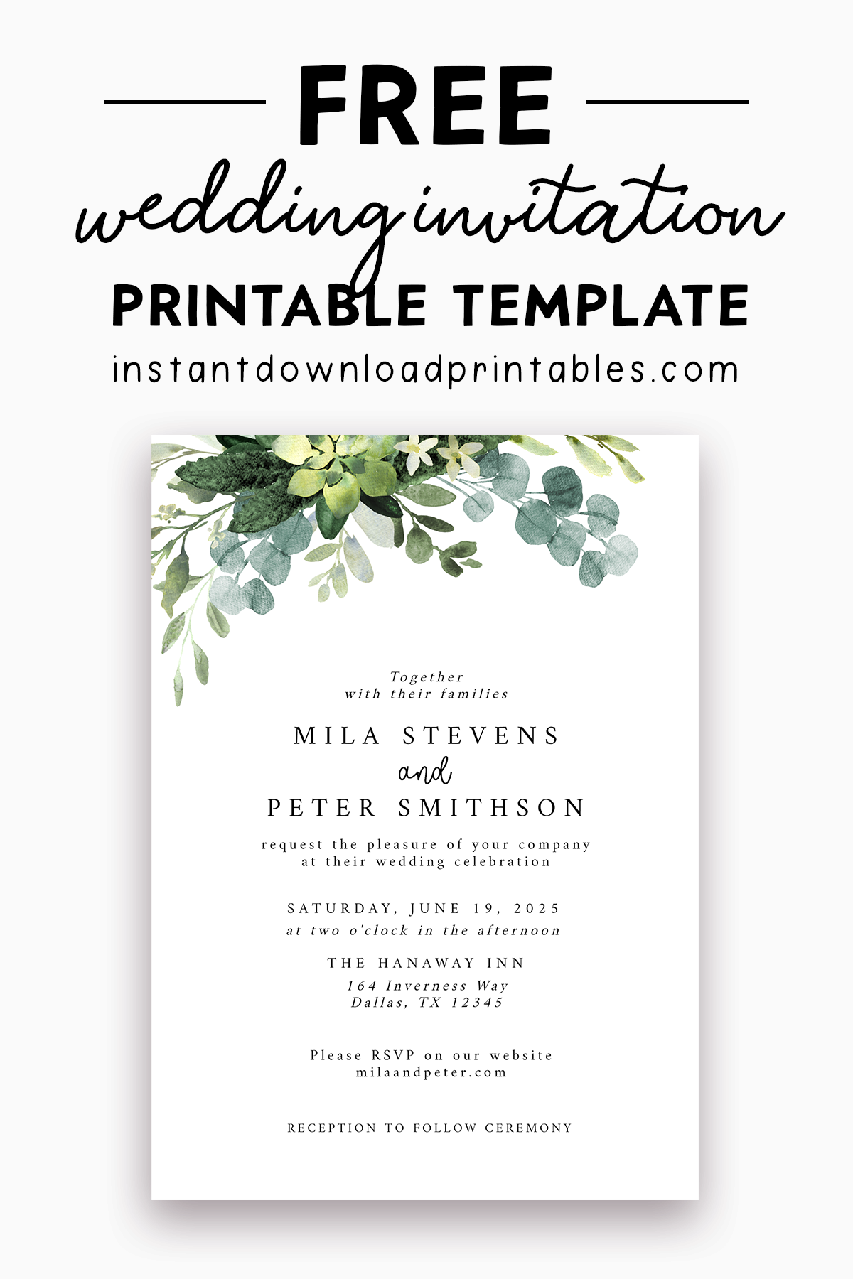 Free Printable Wedding Invitation Templates