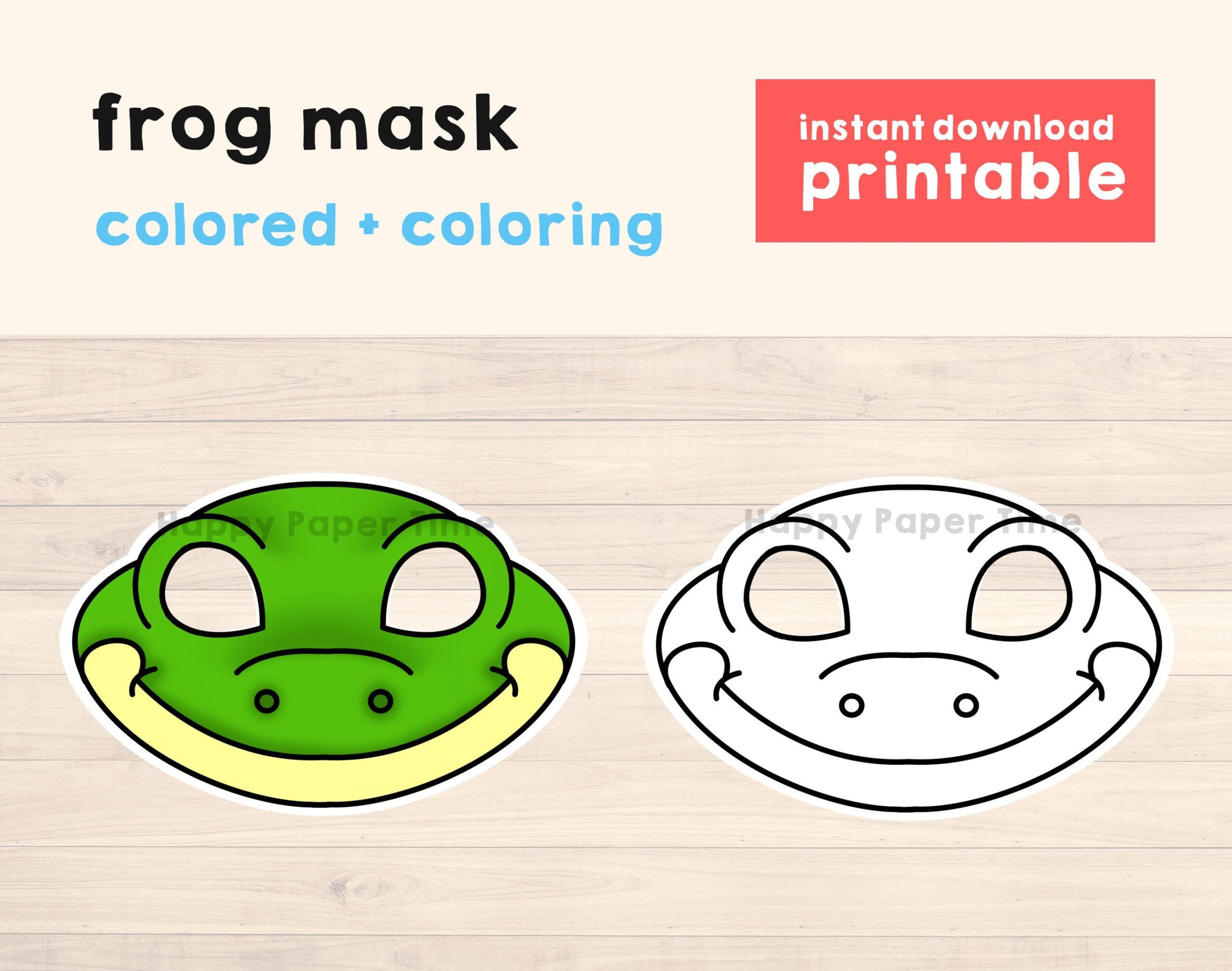 Frog Mask Template Costume Kids Diy Pond Animal Party Fun Favor Printable Coloring Easy Craft Activity For Kids Instant Download Etsy UK