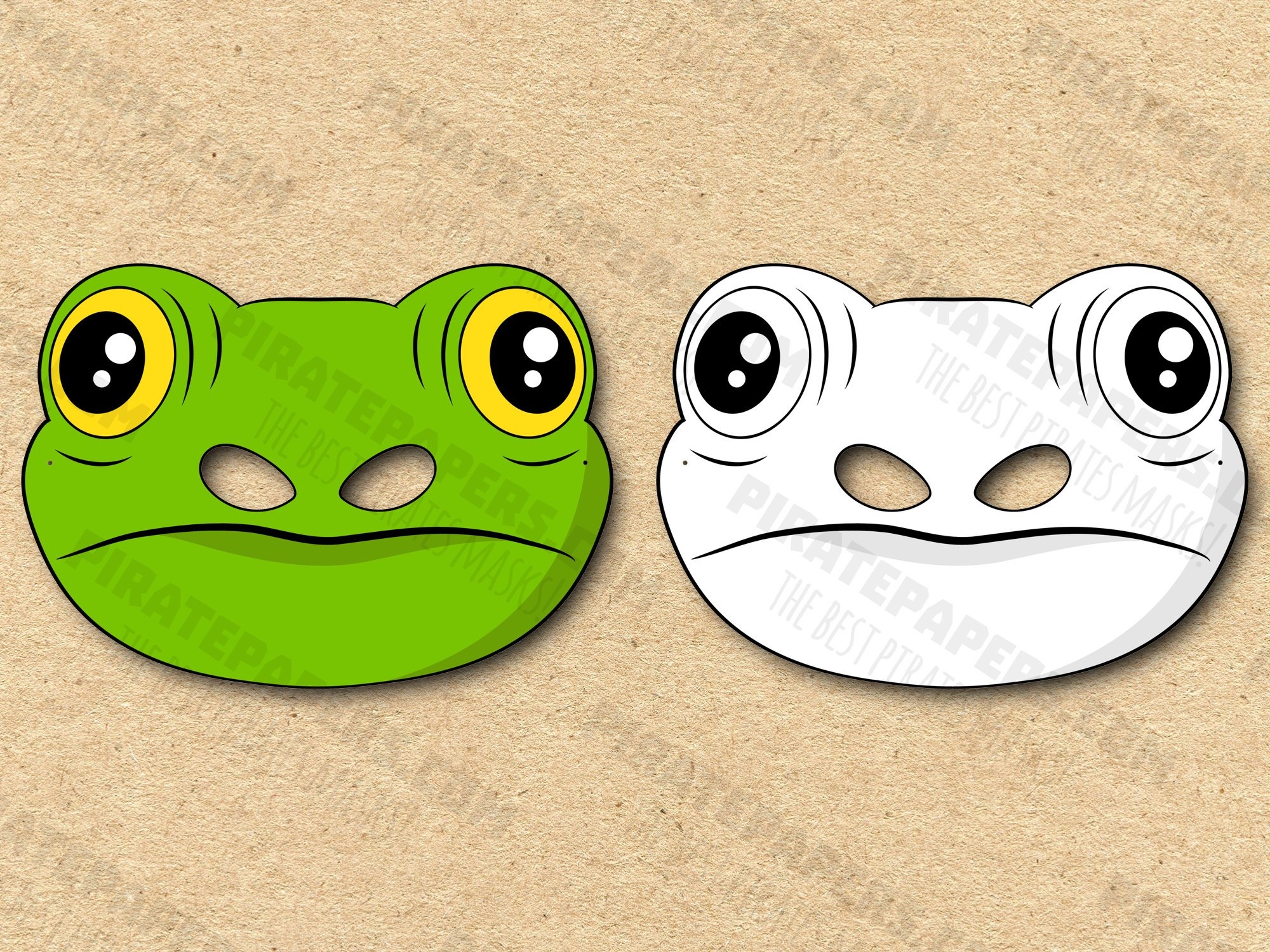 Frog Masks Printable Color Coloring Paper DIY For Kids And Adults PDF Template Instant Download For Birthdays Halloween Costumes Etsy UK