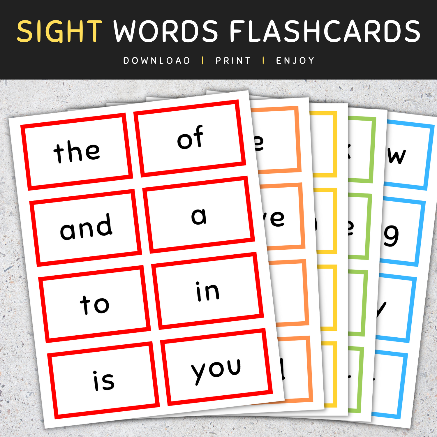 Fry Sight Words Flash Cards Fry s 1st 2nd 3rd 100 Sight Words SET 1 Made By Teachers