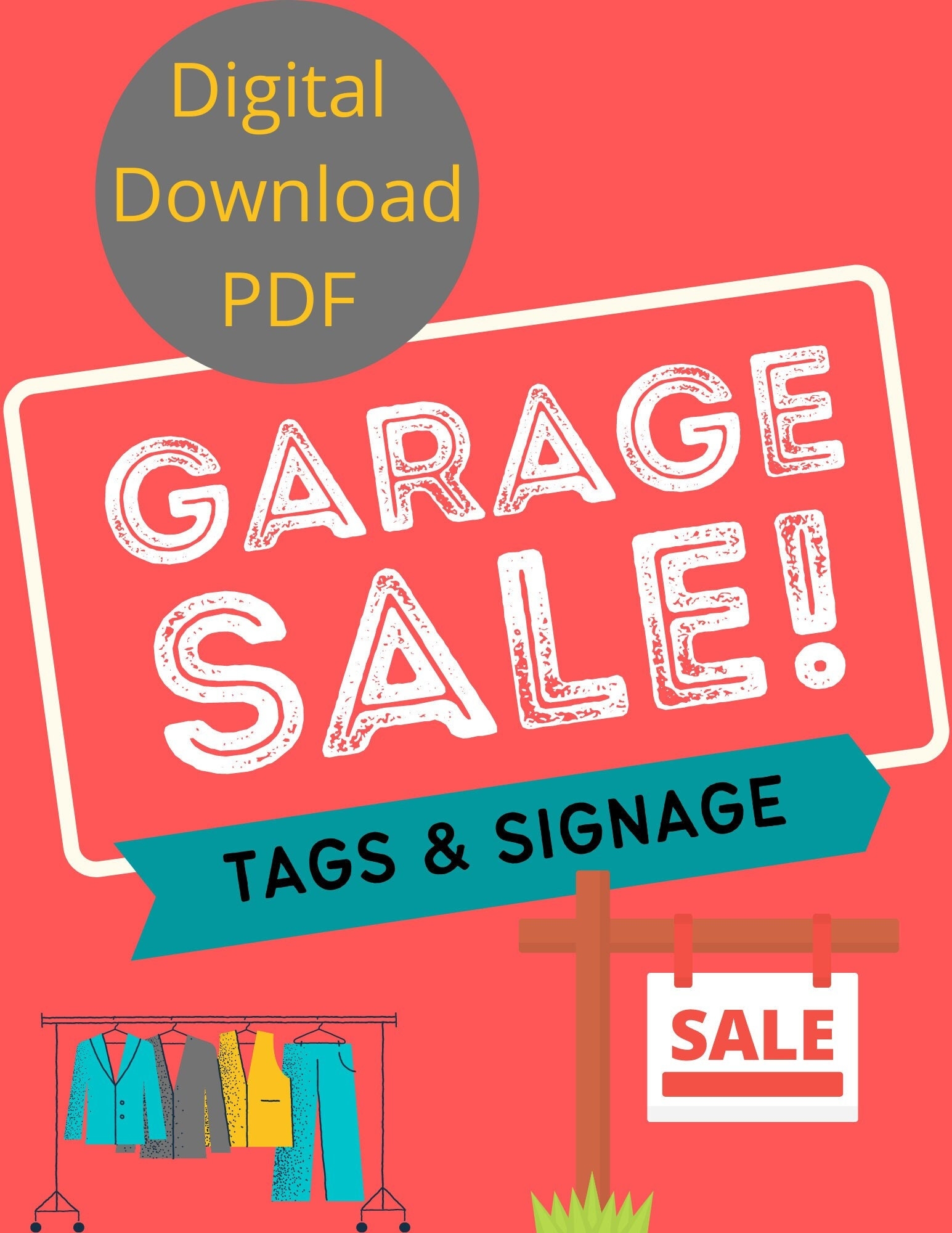 Garage Sale Flyer Printable Signs Garage Sale Category Signs Garage Sale Bundle Kit Yard Sale Price Tags Etsy