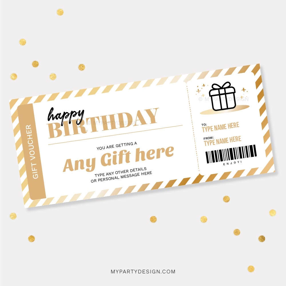 Printable Birthday Voucher Template Free Download