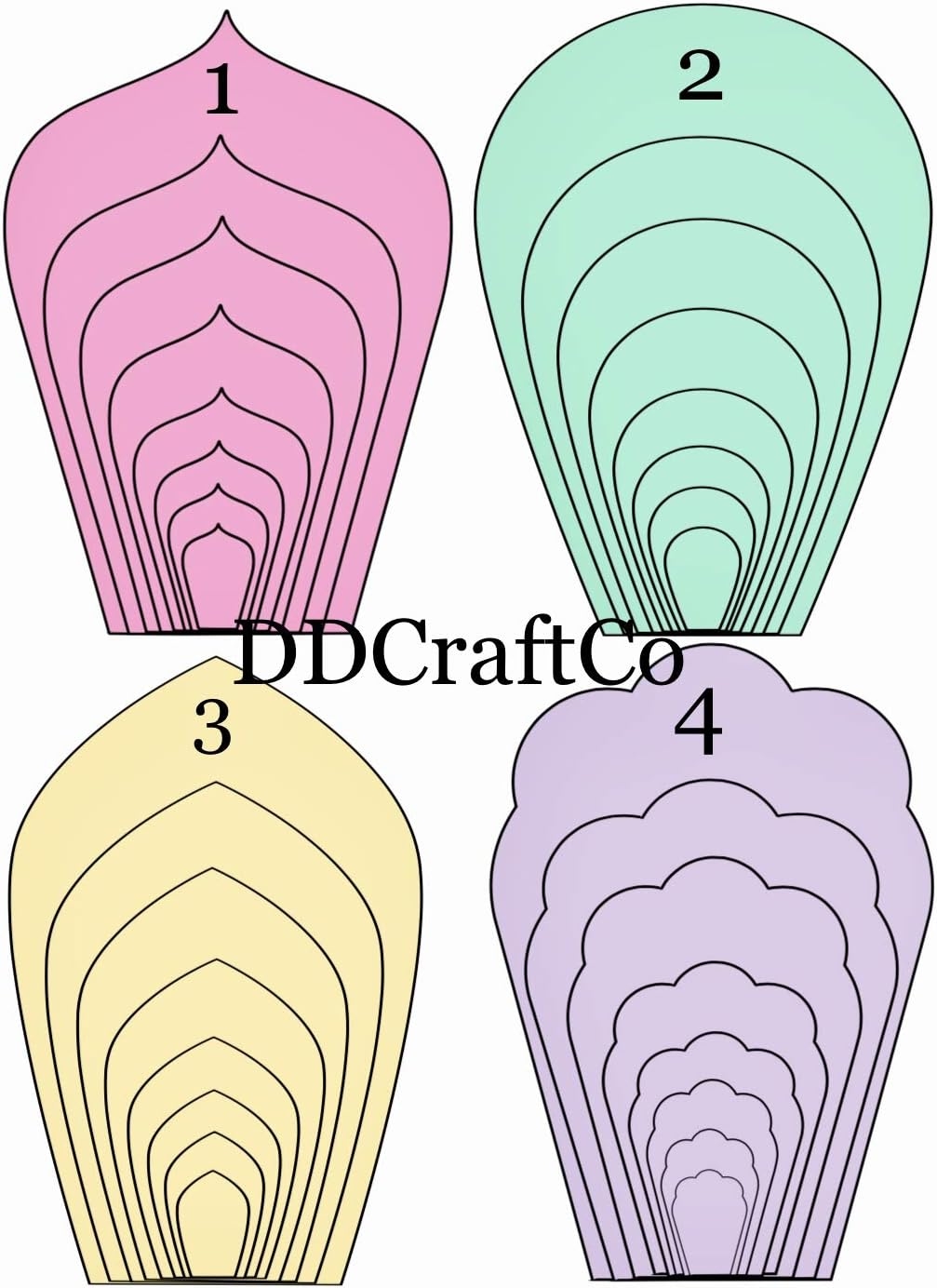 Giant Paper Flower Template Bundle Buy 1 Get 3 Free