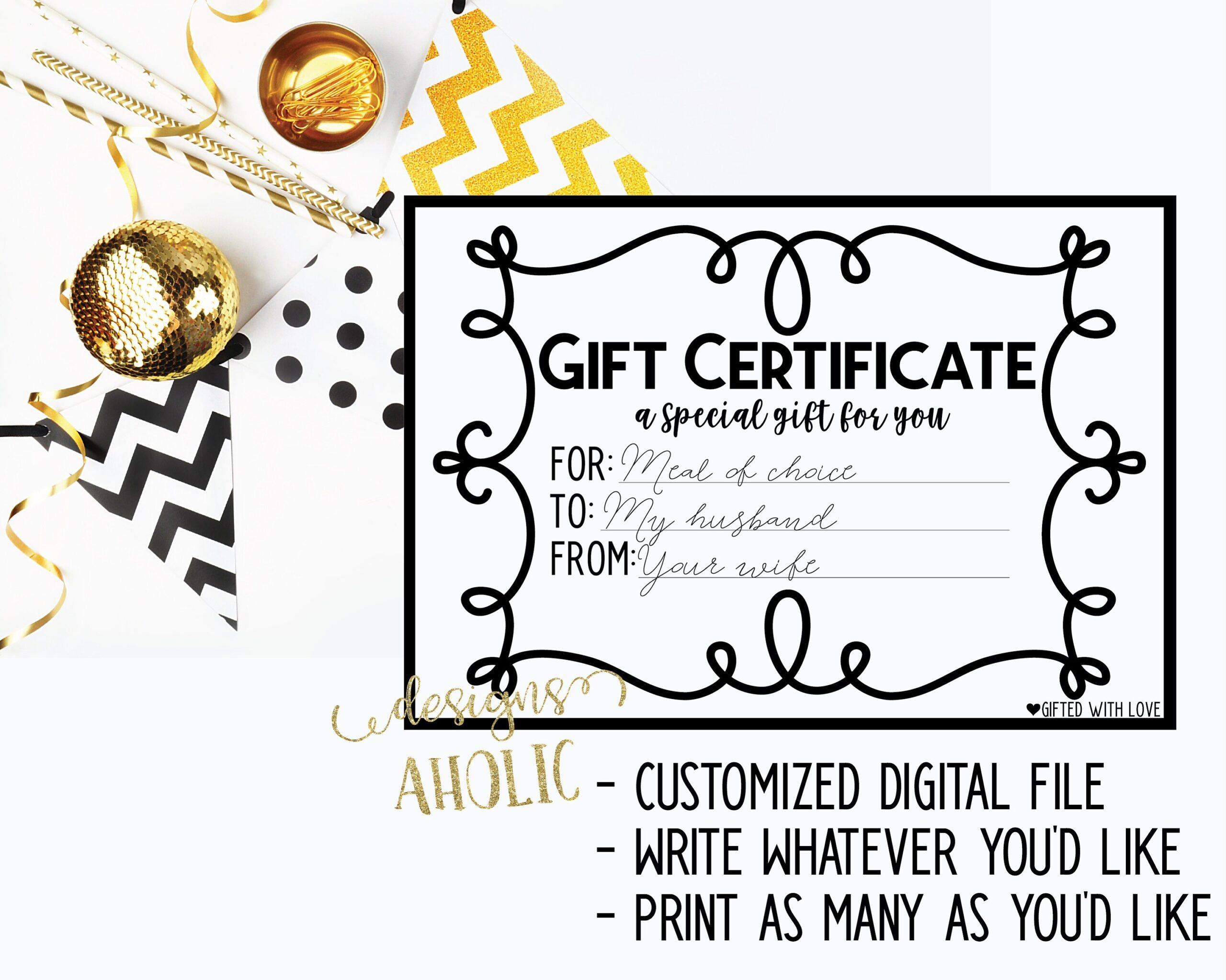 Free Printable Customizable Gift Certificate Template