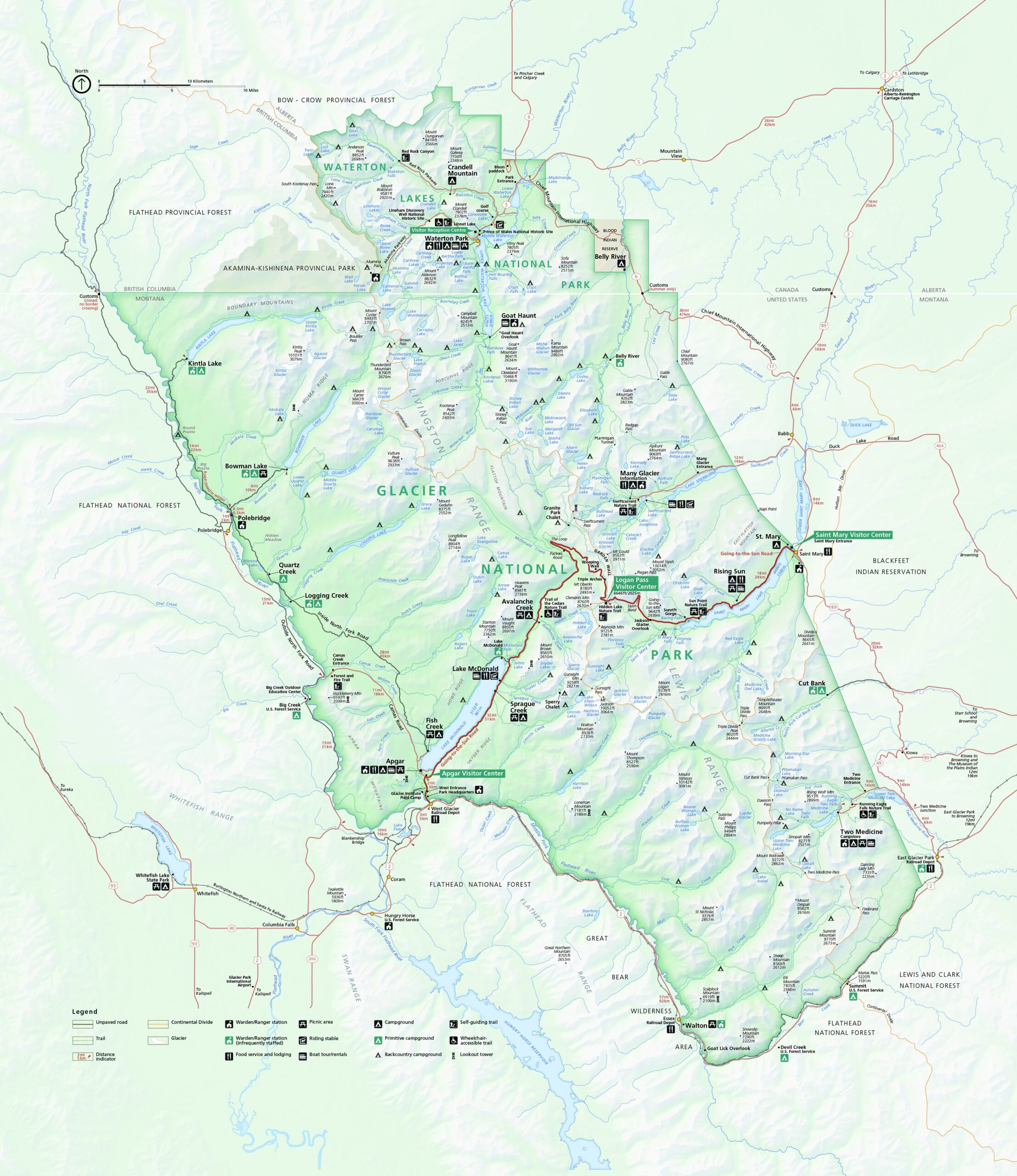 Glacier National Park Map Printable