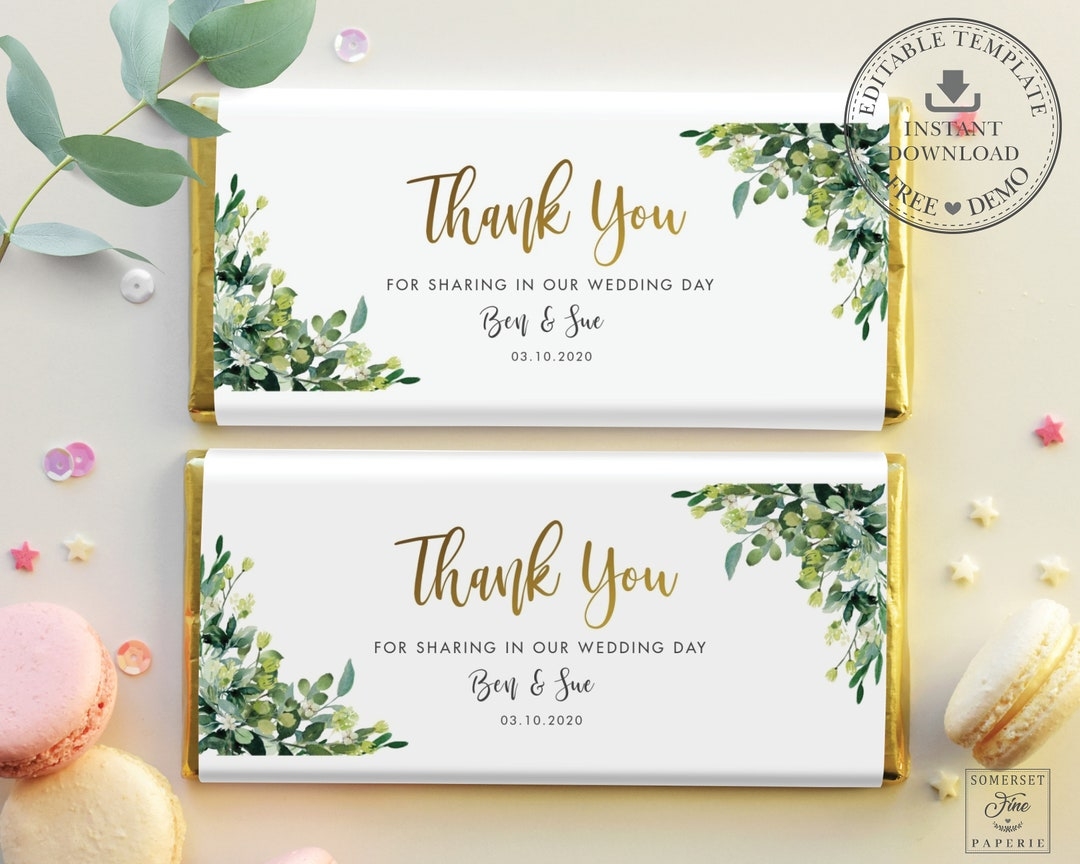 Free Printable Wedding Candy Wrapper Template