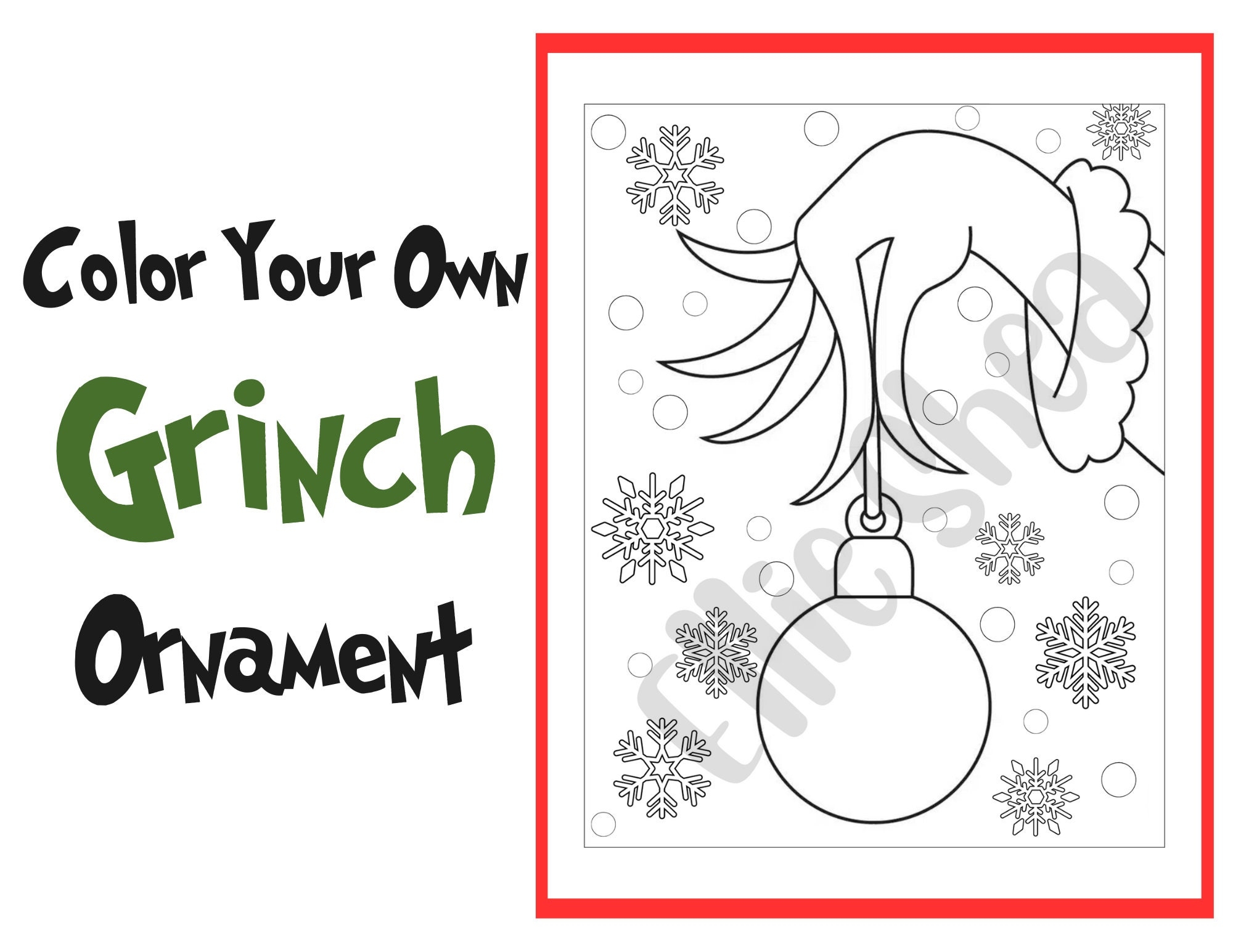 Free Printable Grinch Ornament Template