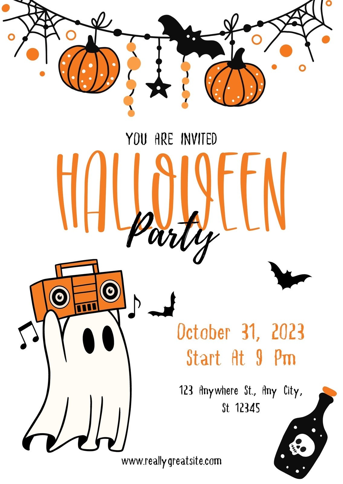 Free Printable Halloween Invite Template