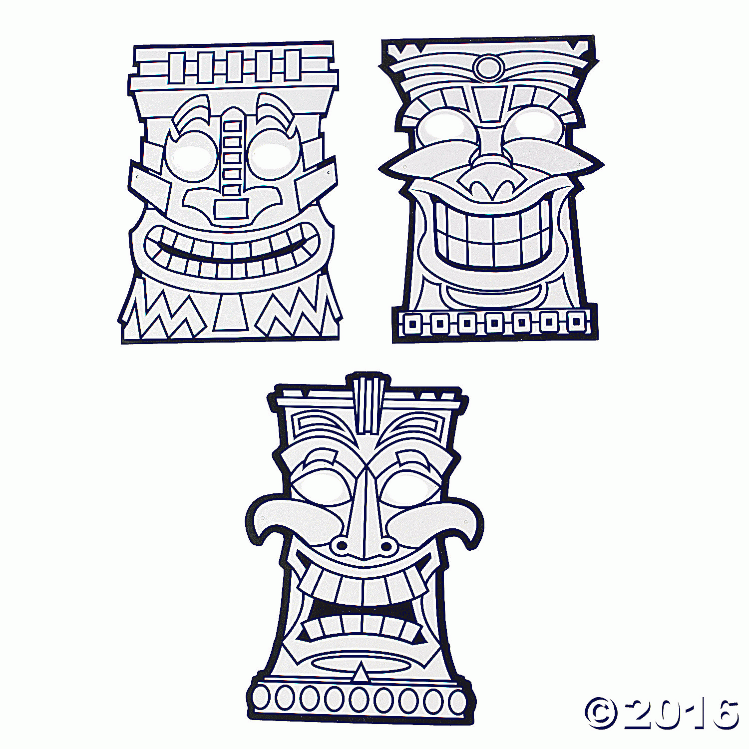 Hawaiian Tiki Mask Coloring Pages 709427