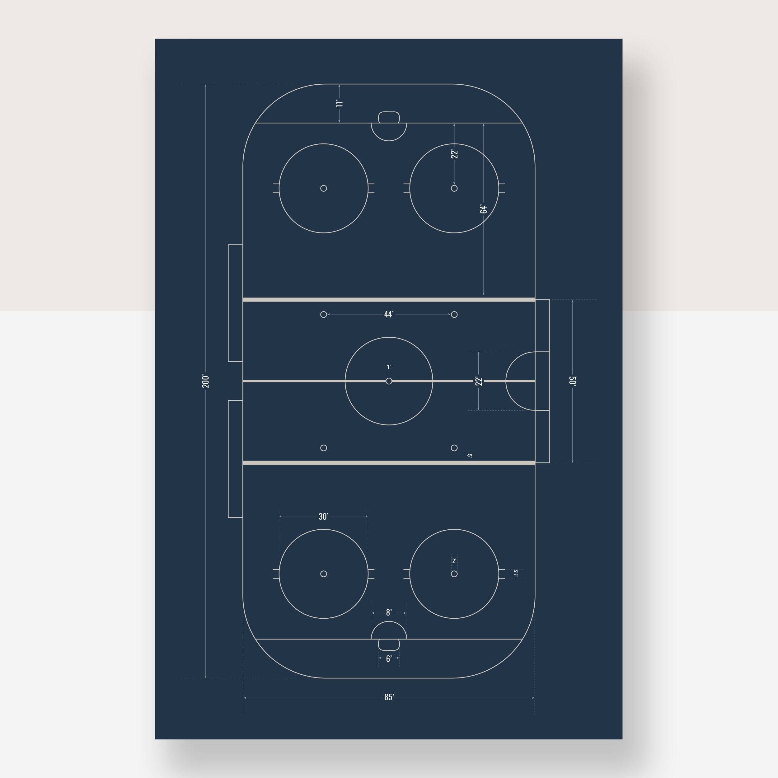 Hockey Rink Poster Hockey Wall Art Ice Hockey Rink Printable Etsy