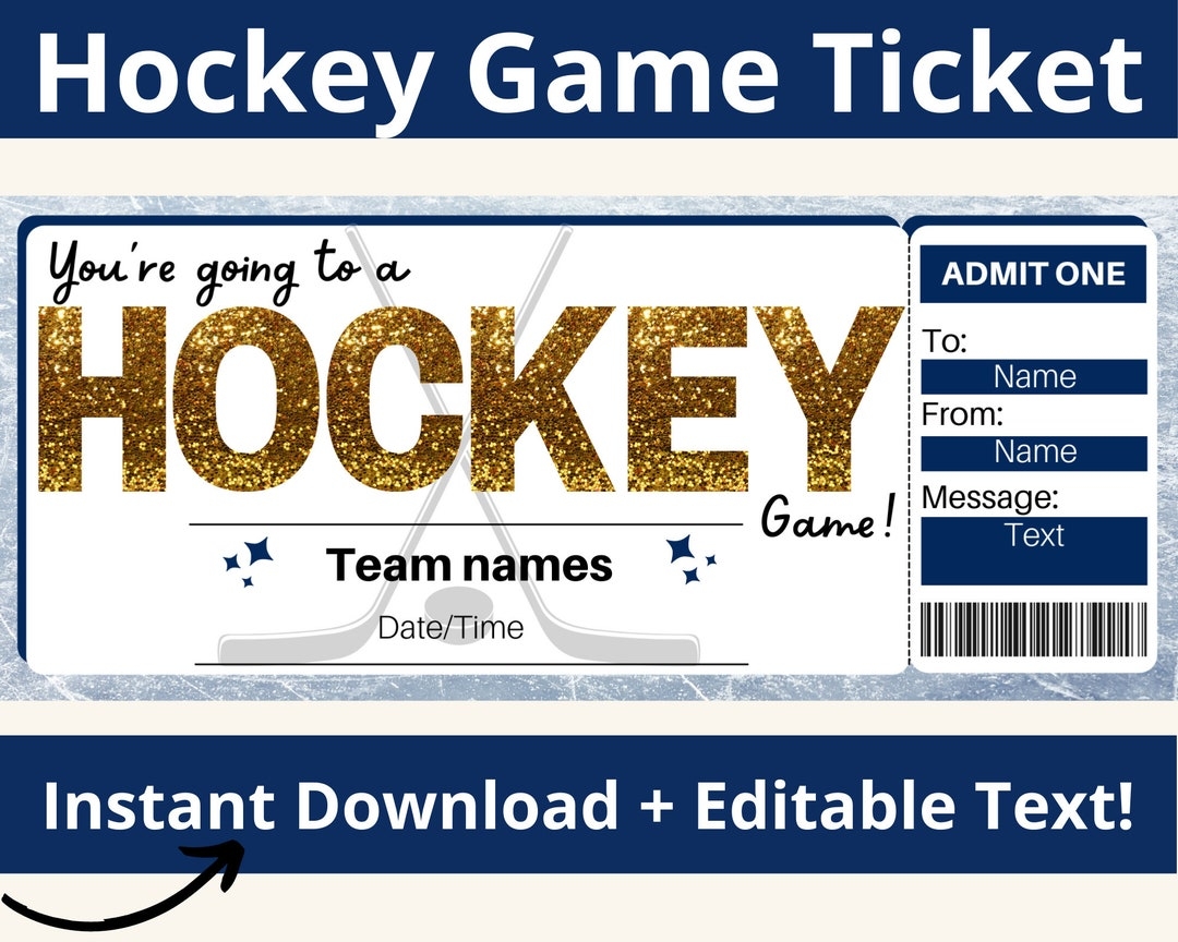 Printable Blank Hockey Ticket Template