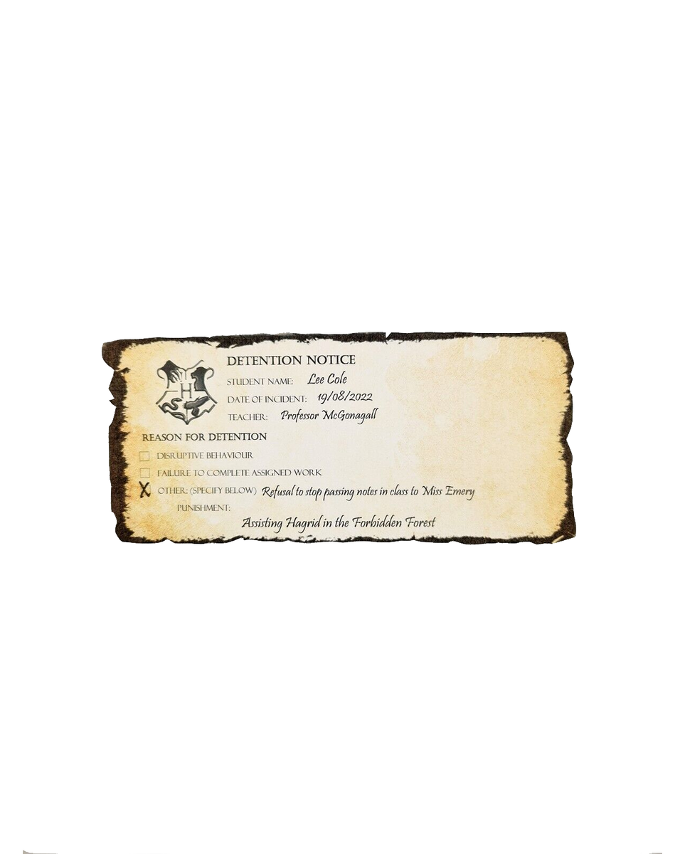 Detention Slip Template