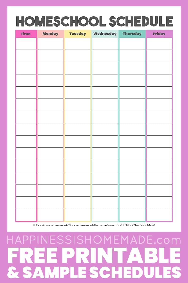 Free Printable Homeschool Template