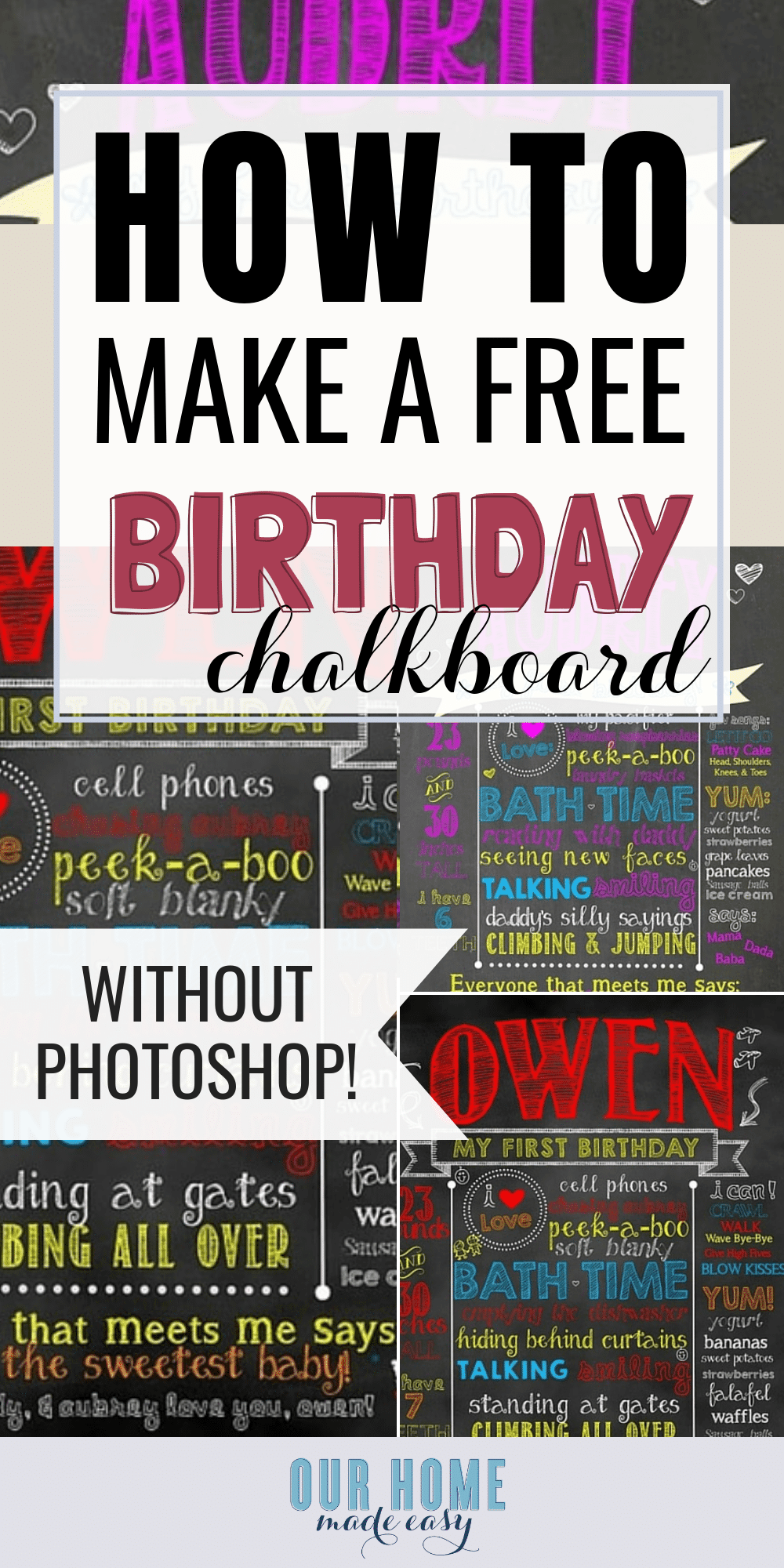 Free Printable Birthday Chalkboard Template