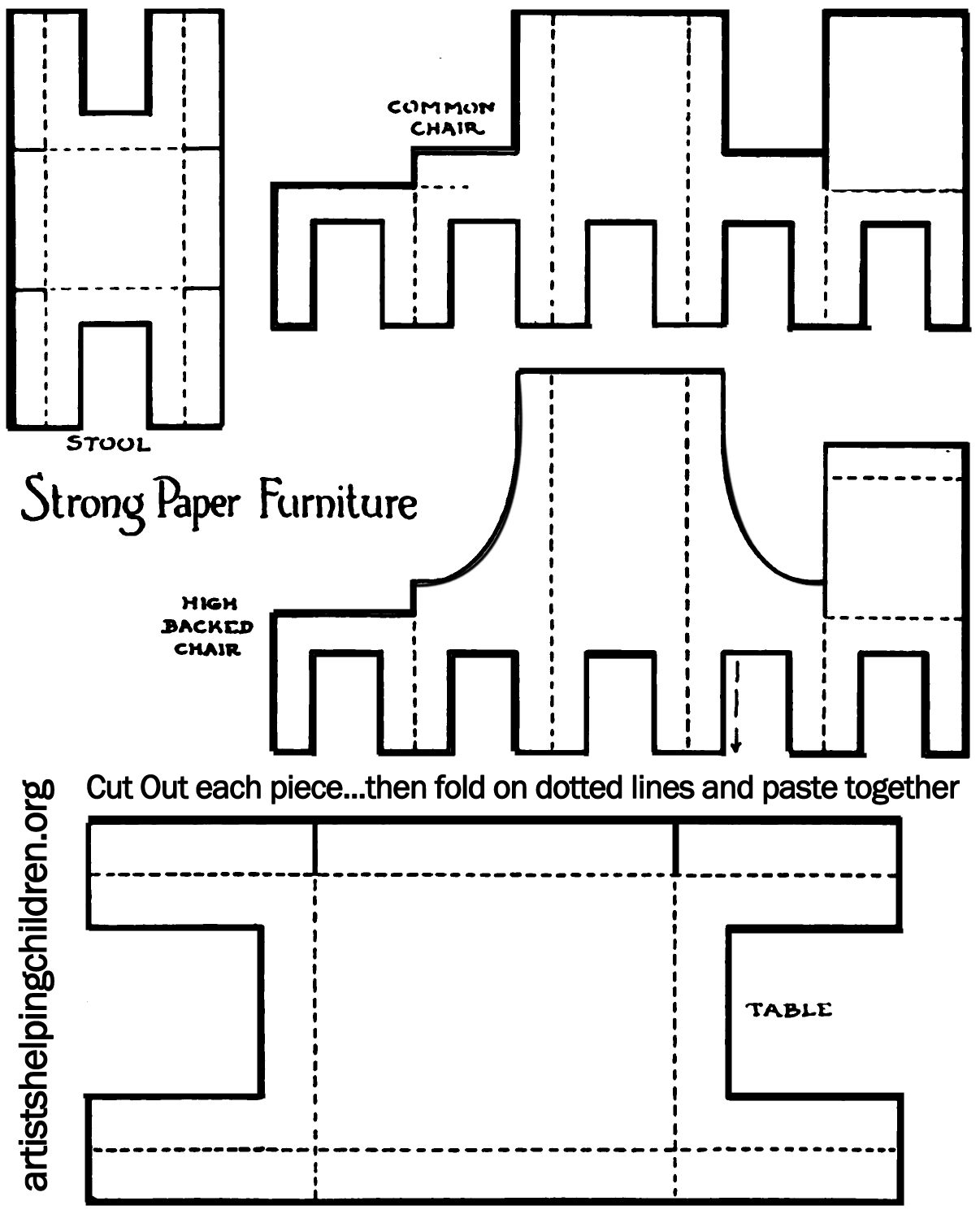 Free Printable Paper Dollhouse Furniture Templates