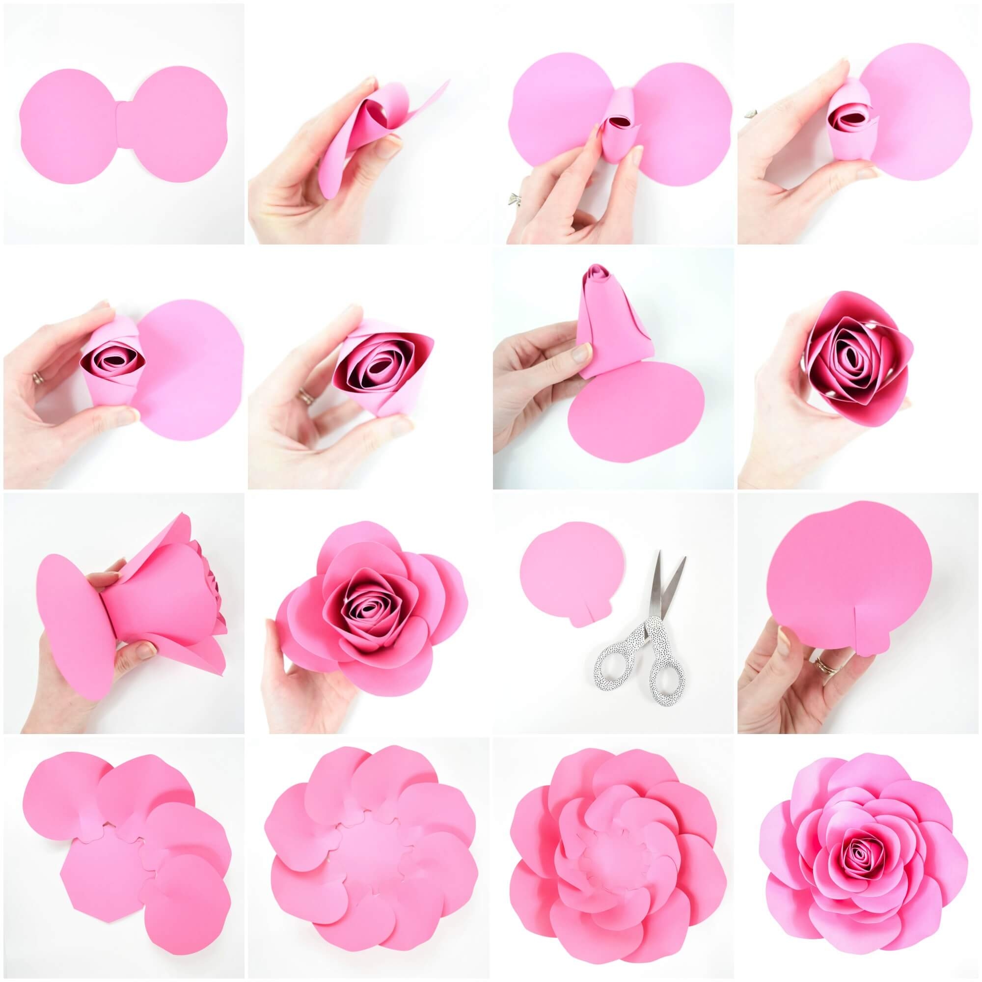 How To Make Gorgeous Paper Roses Free Template Its Always Autumn Worksheets Library