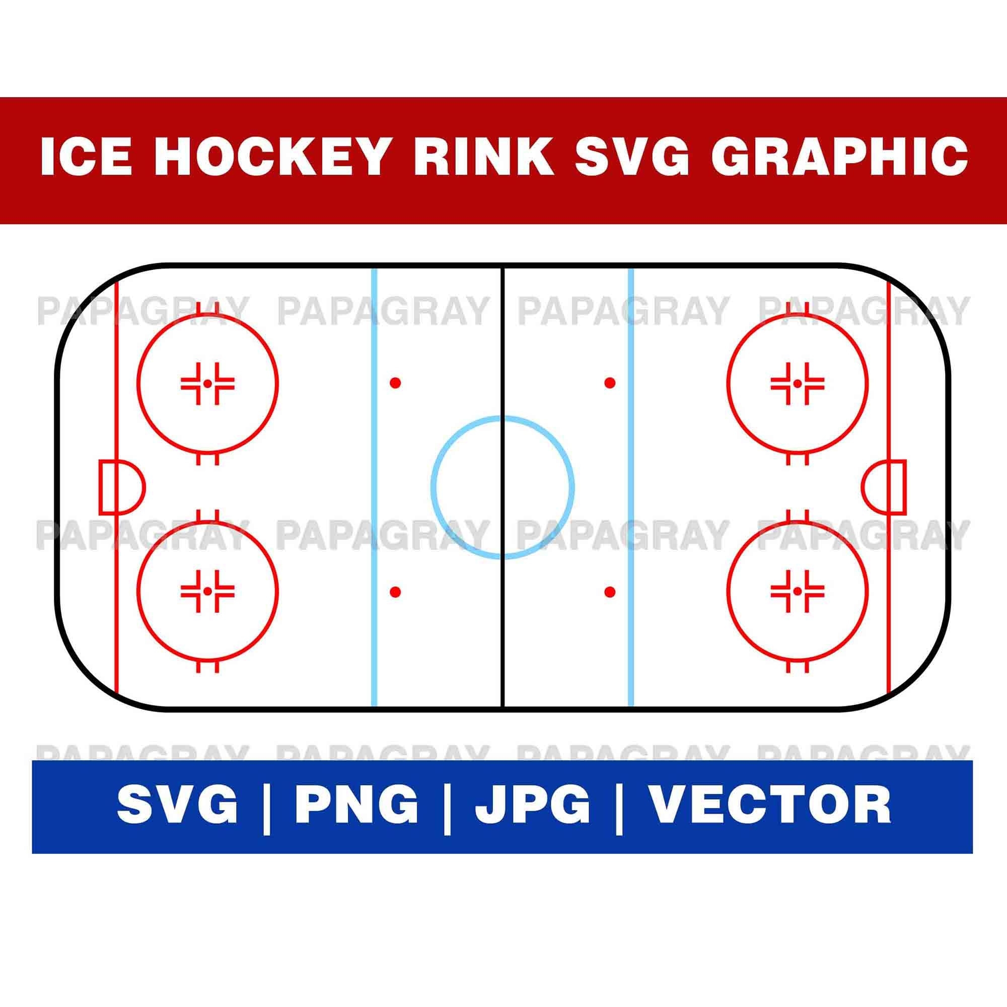 Ice Hockey Rink SVG Vector Graphic Digital Download Ice Hockey 