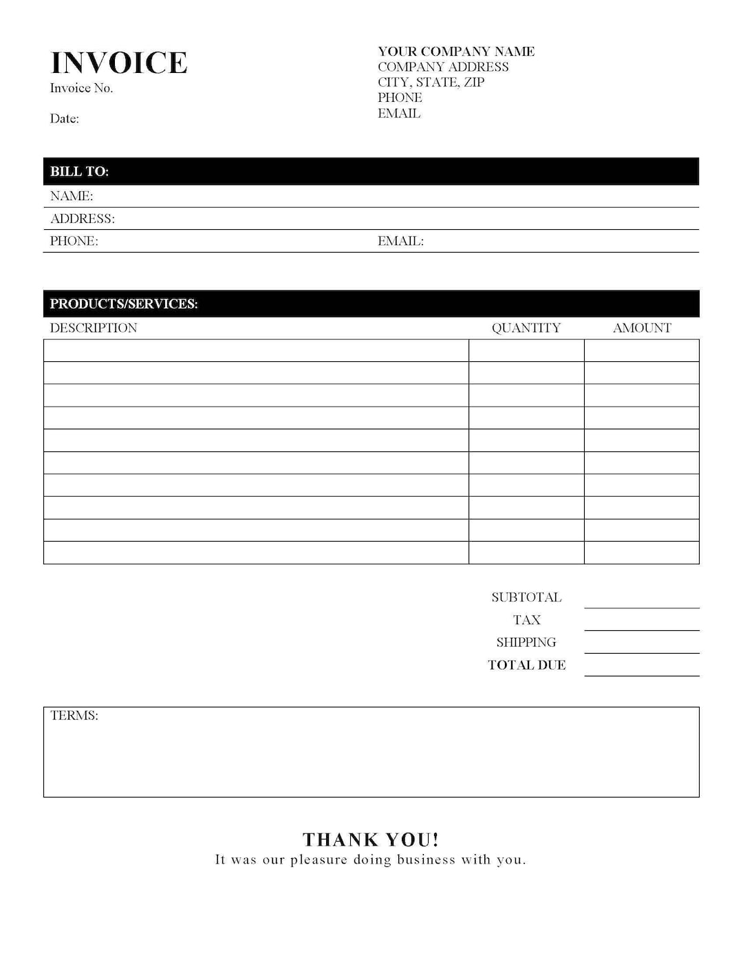 Free Printable Tax Invoice Template Australia