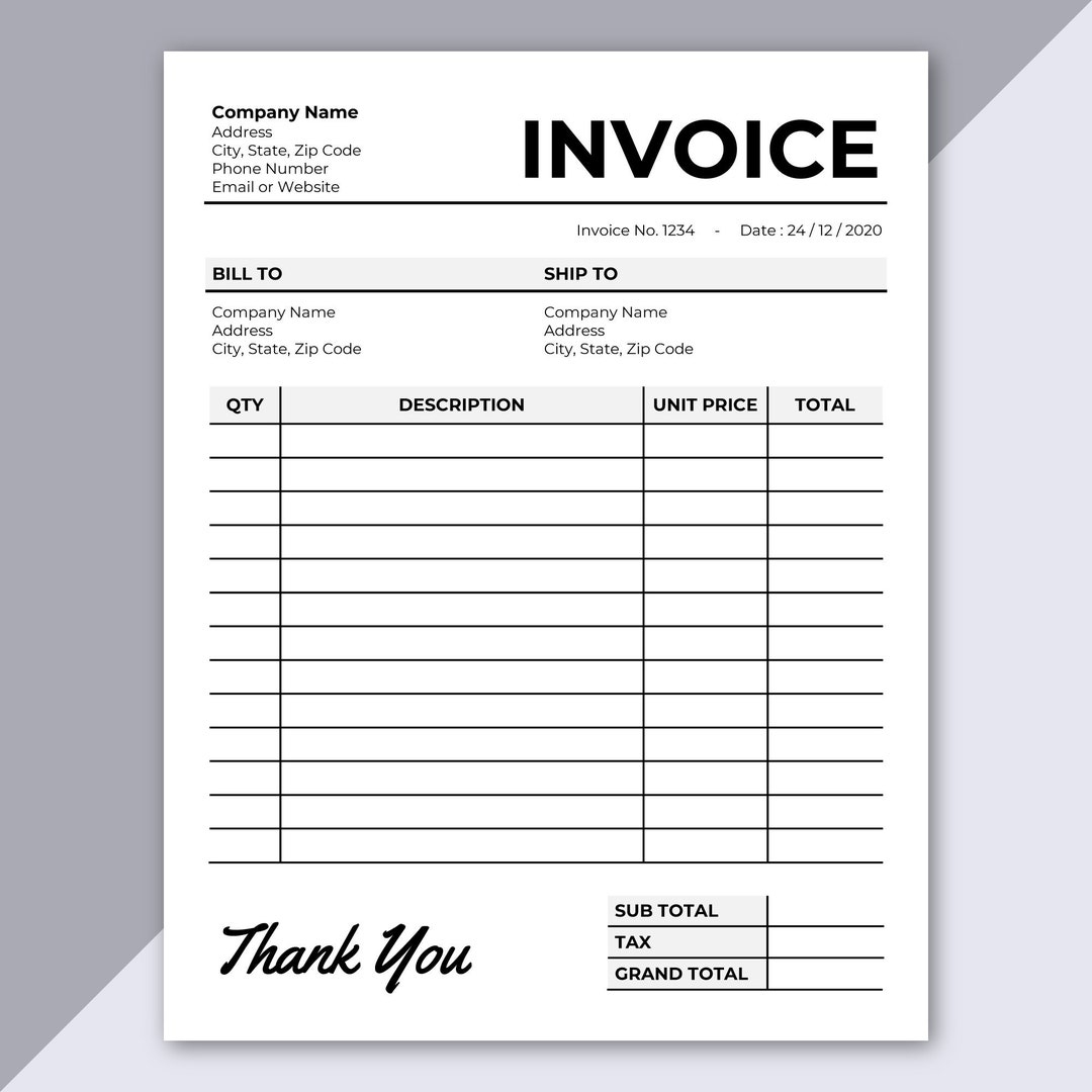 Free Printable Invoice Template Online