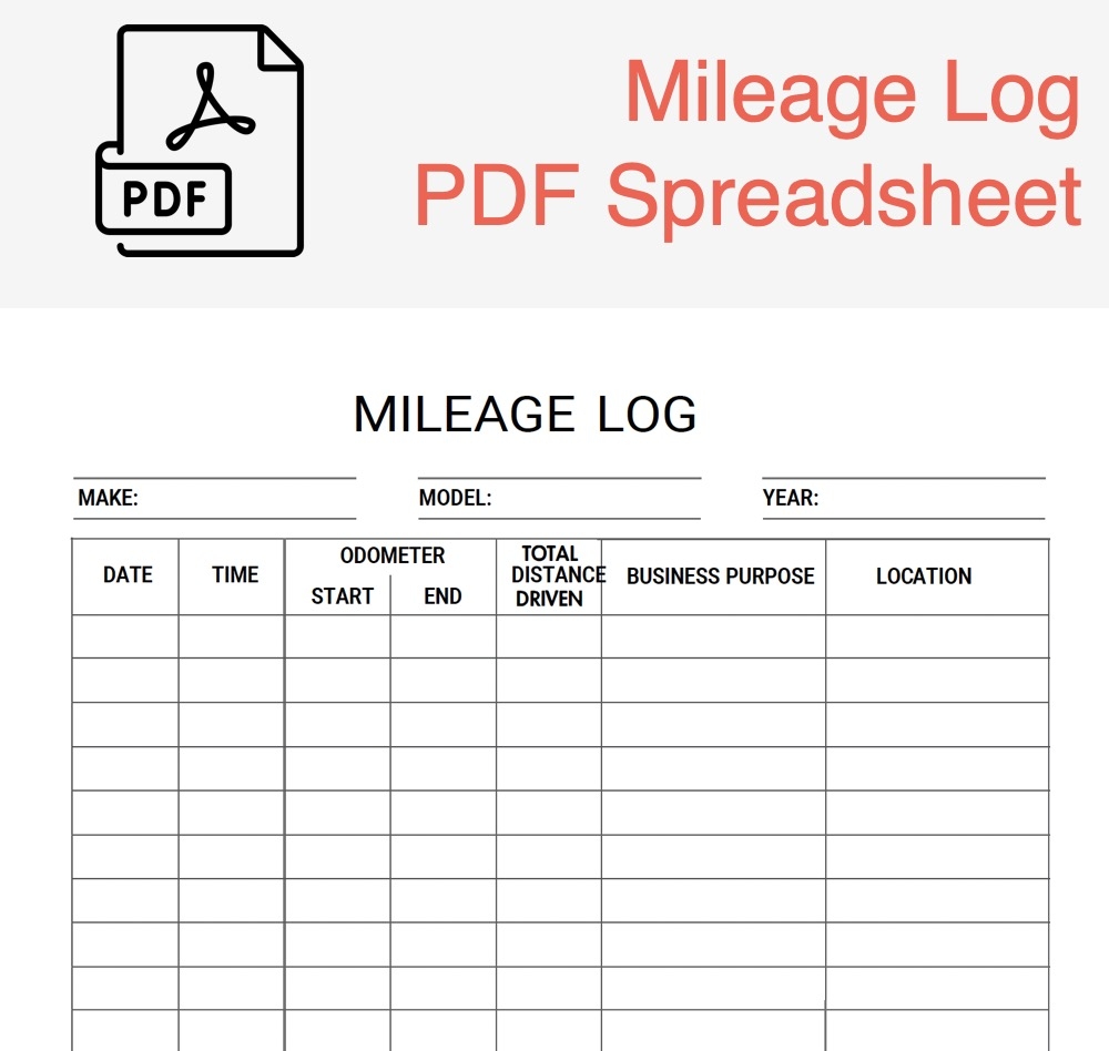 Pdf Free Printable Mileage Log Form