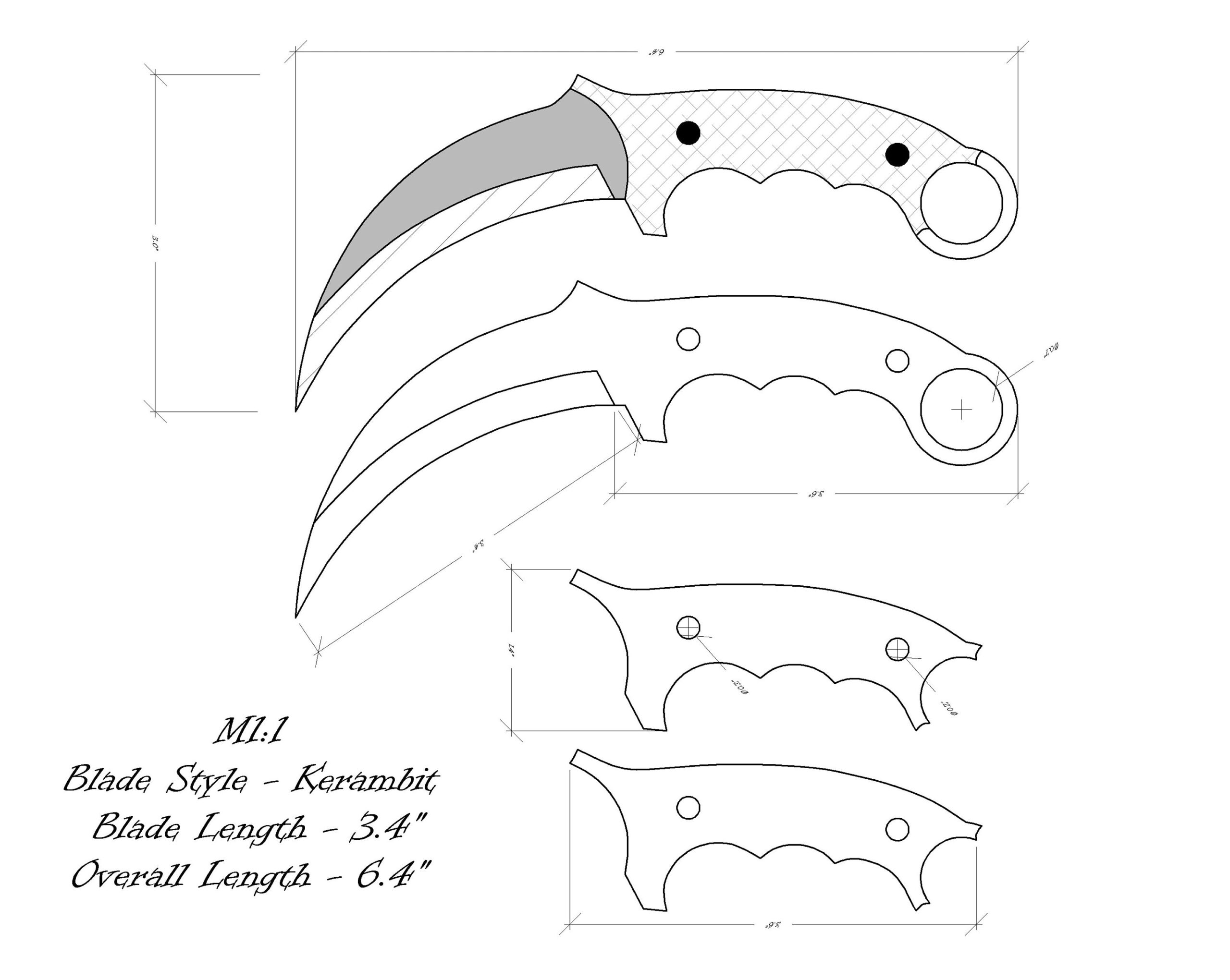 Knife Drawing knife Sketch knife Templates Printable custom Knife Knife Making Plans Knife Design knife Shape kerambit Etsy