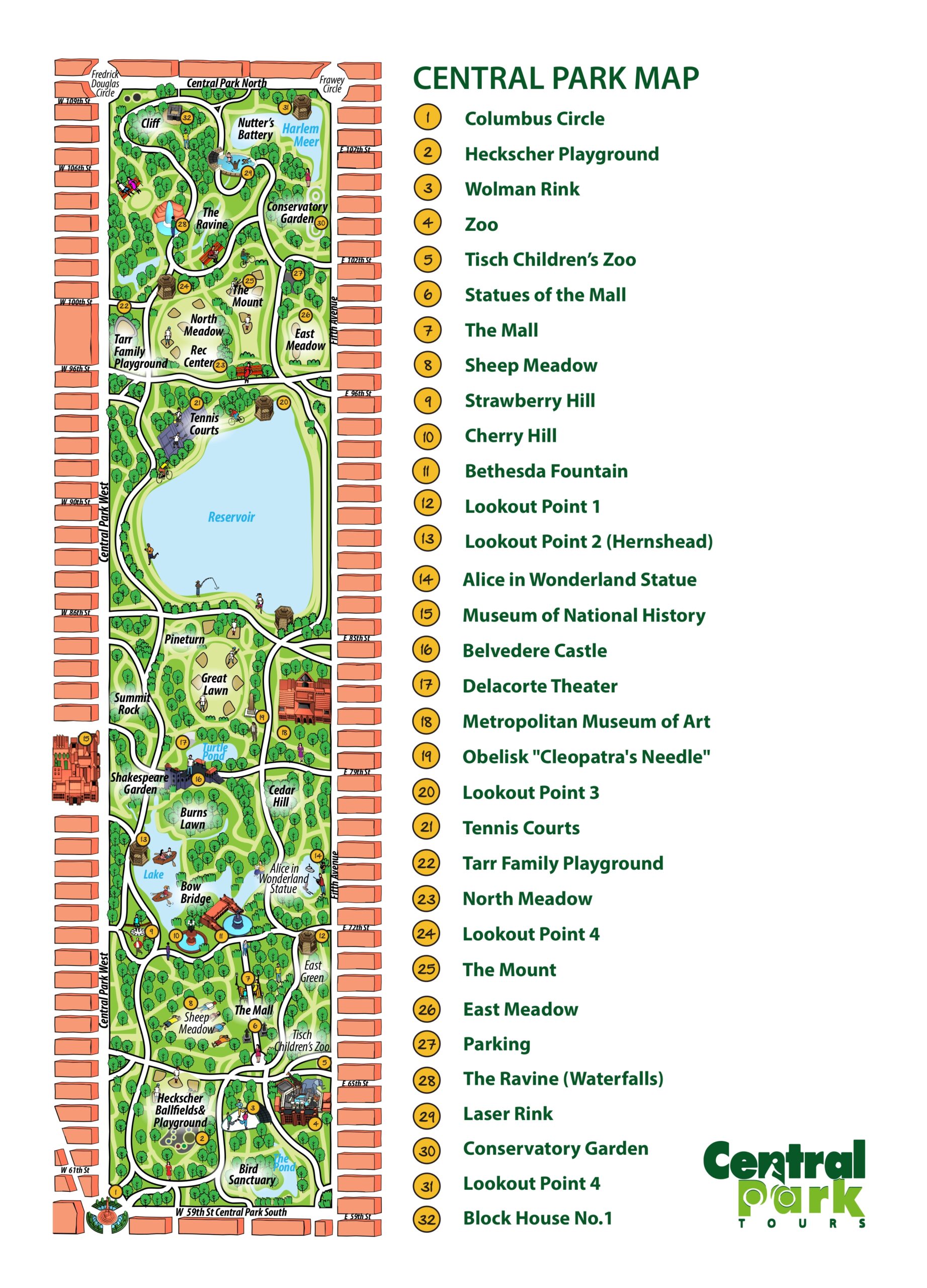 Printable Map Of Central Park Nyc